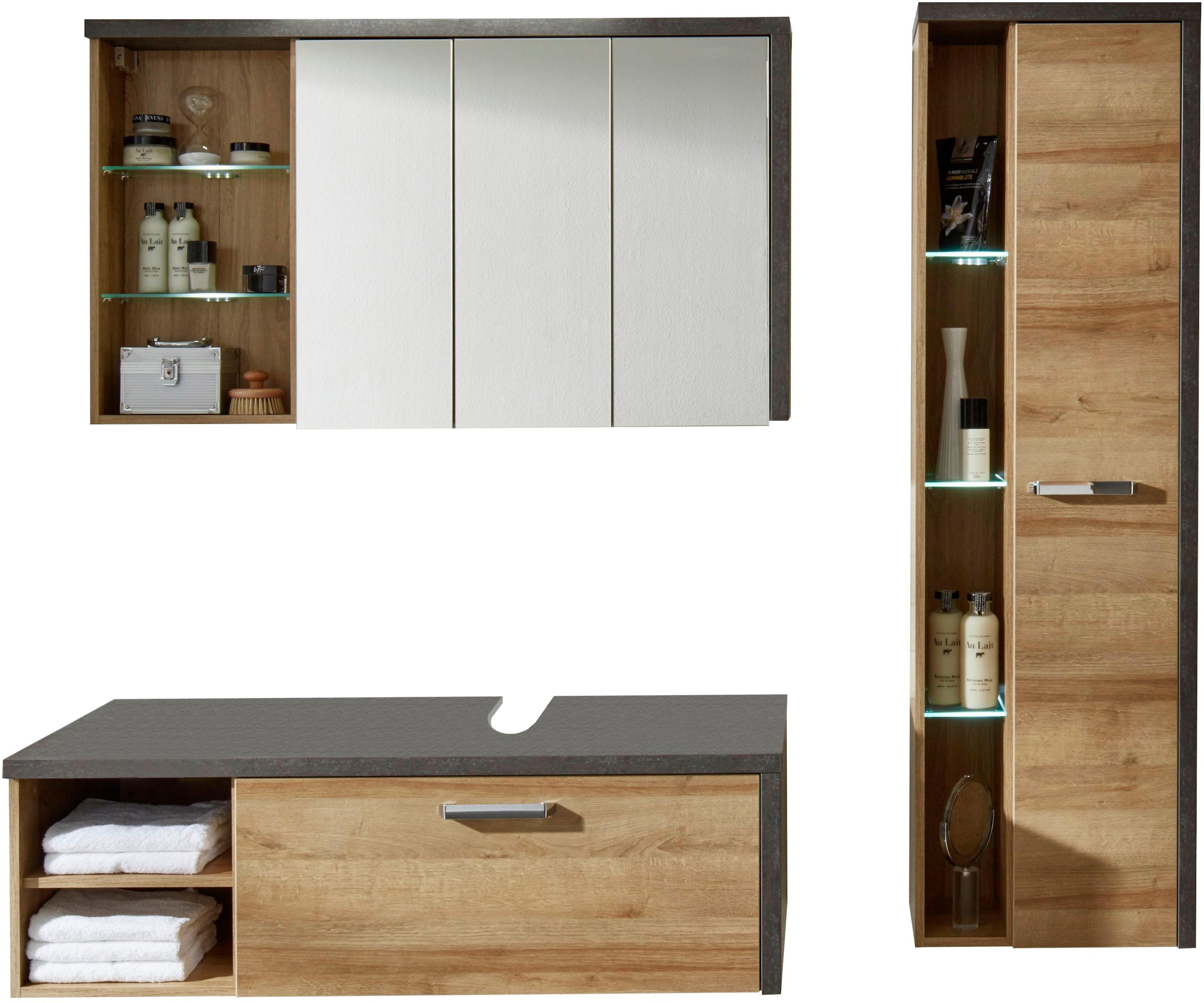 welltime Badmöbel-Set »Bilbao« Set, 3 Stk. tlg. günstig online kaufen