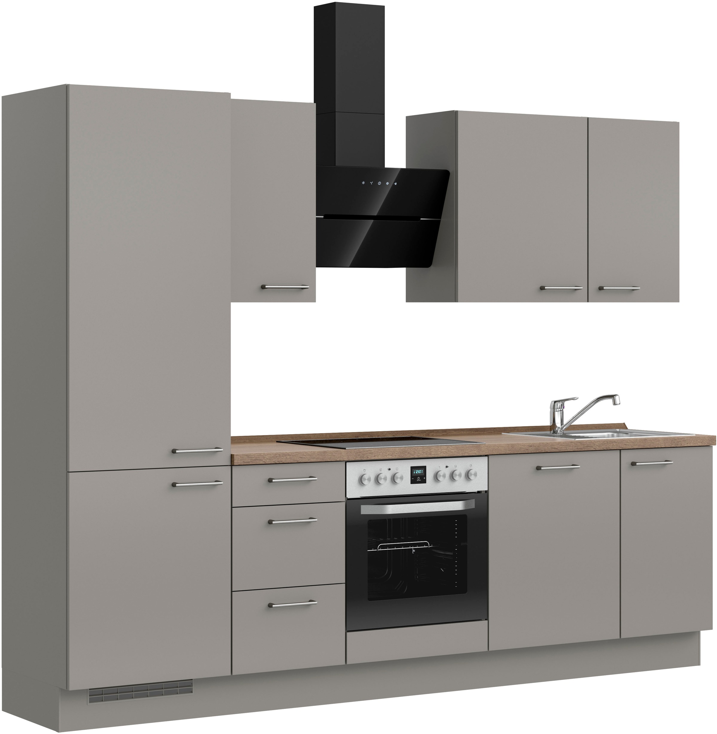 nobilia® Küchenzeile »"Laser II"«, vormontiert, Ausrichtung wählbar, Breite 270 cm, wahlw. mit E-Geräten