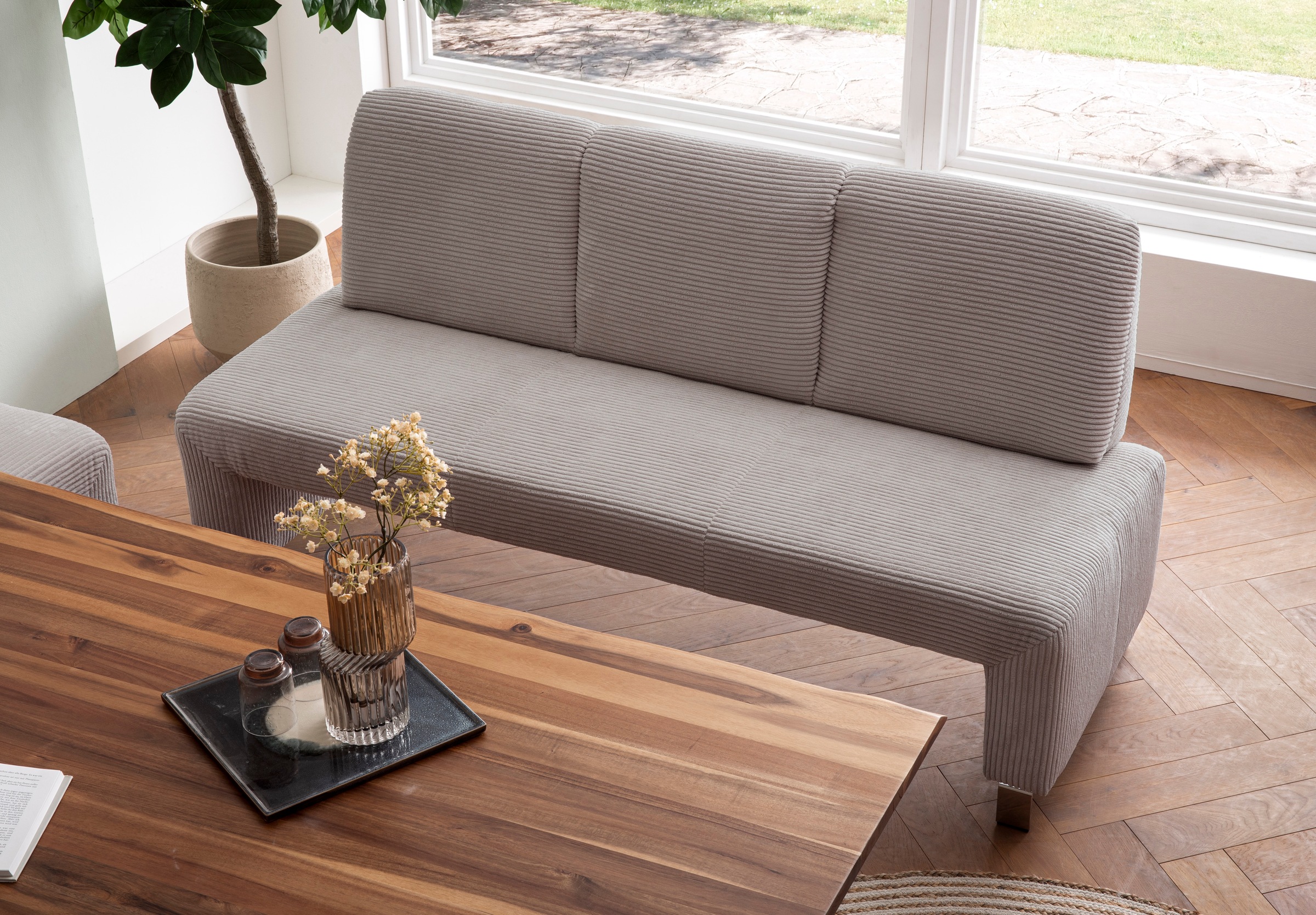 exxpo - sofa fashion Polsterbank »Intenso, Sitzbank, Breite 162 cm, wahlweise in Leder oder Textil«, hohe Bodenfreiheit, frei im Raum stellbar, hoher Sitzkomfort