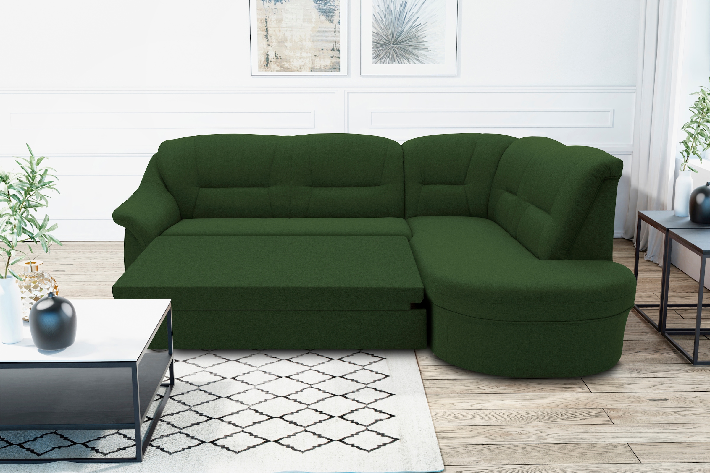 DOMO collection Ecksofa »Faenza für kleine Räume, Stellmaße 232,176cm, komf günstig online kaufen