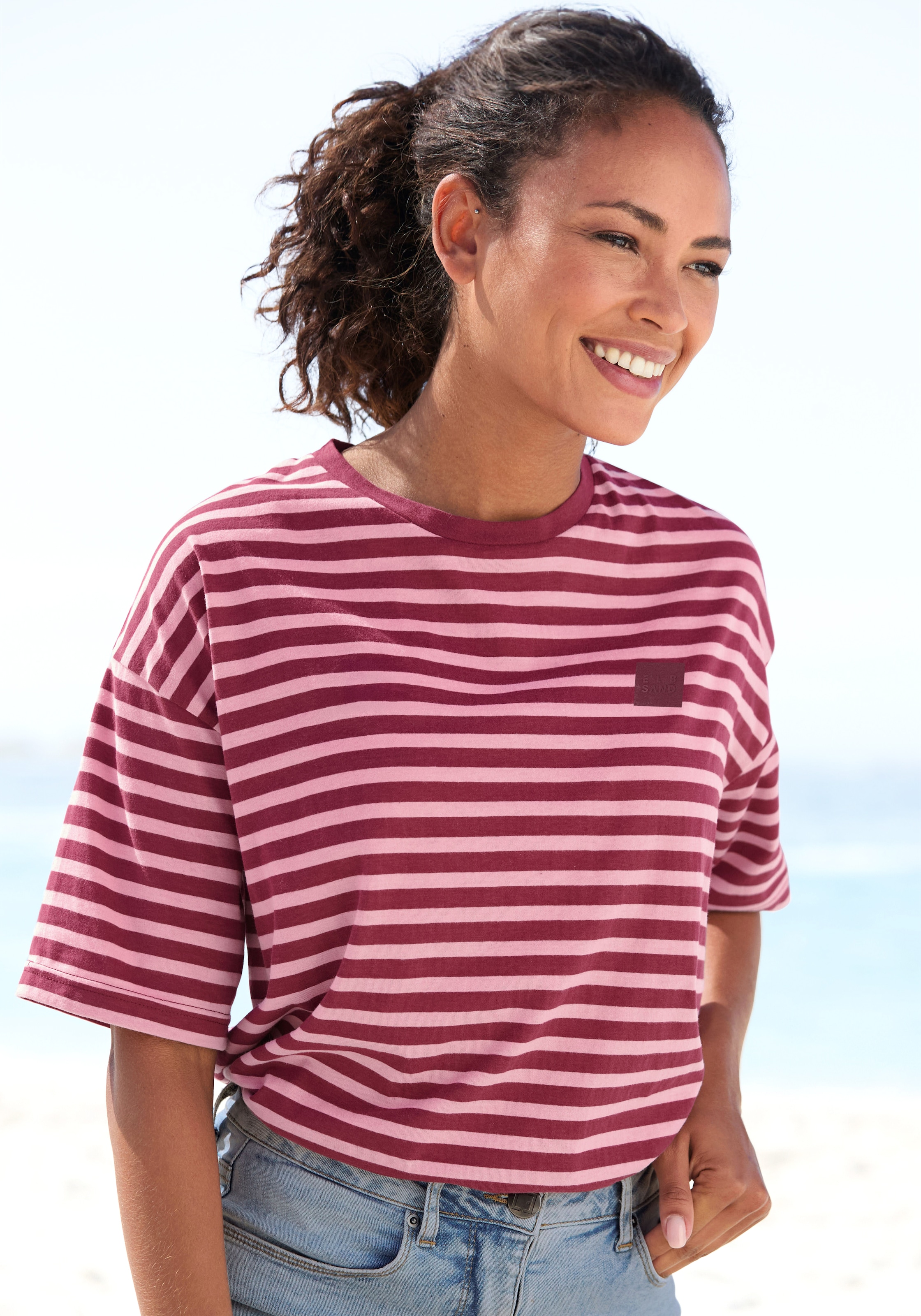 Elbsand T-Shirt »Kia« mit halblangen Ärmeln uns Streifenoptik