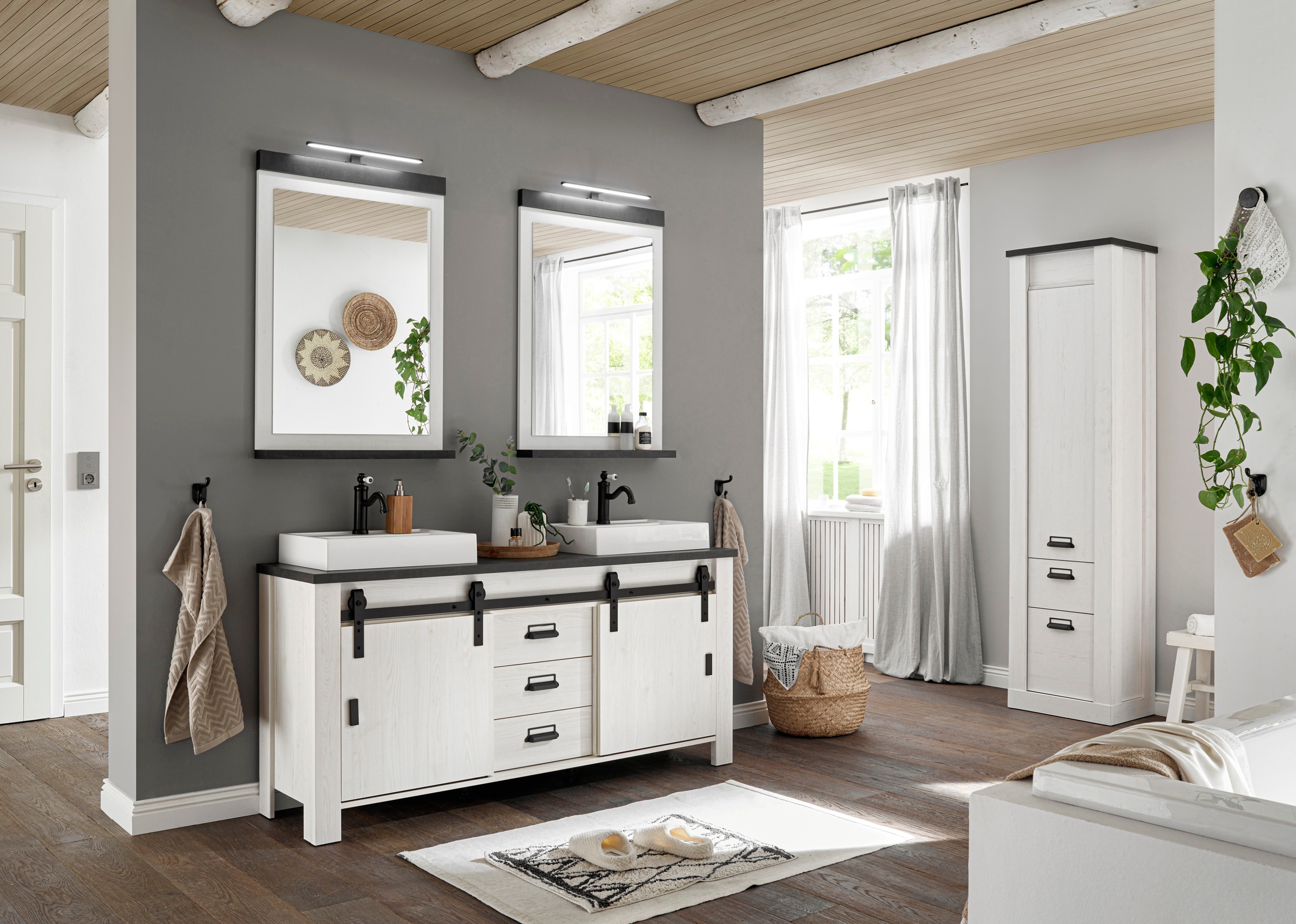 Home affaire Badmöbel-Set »SHERWOOD, Bad im modernen Design, 4-teiliges Bad günstig online kaufen