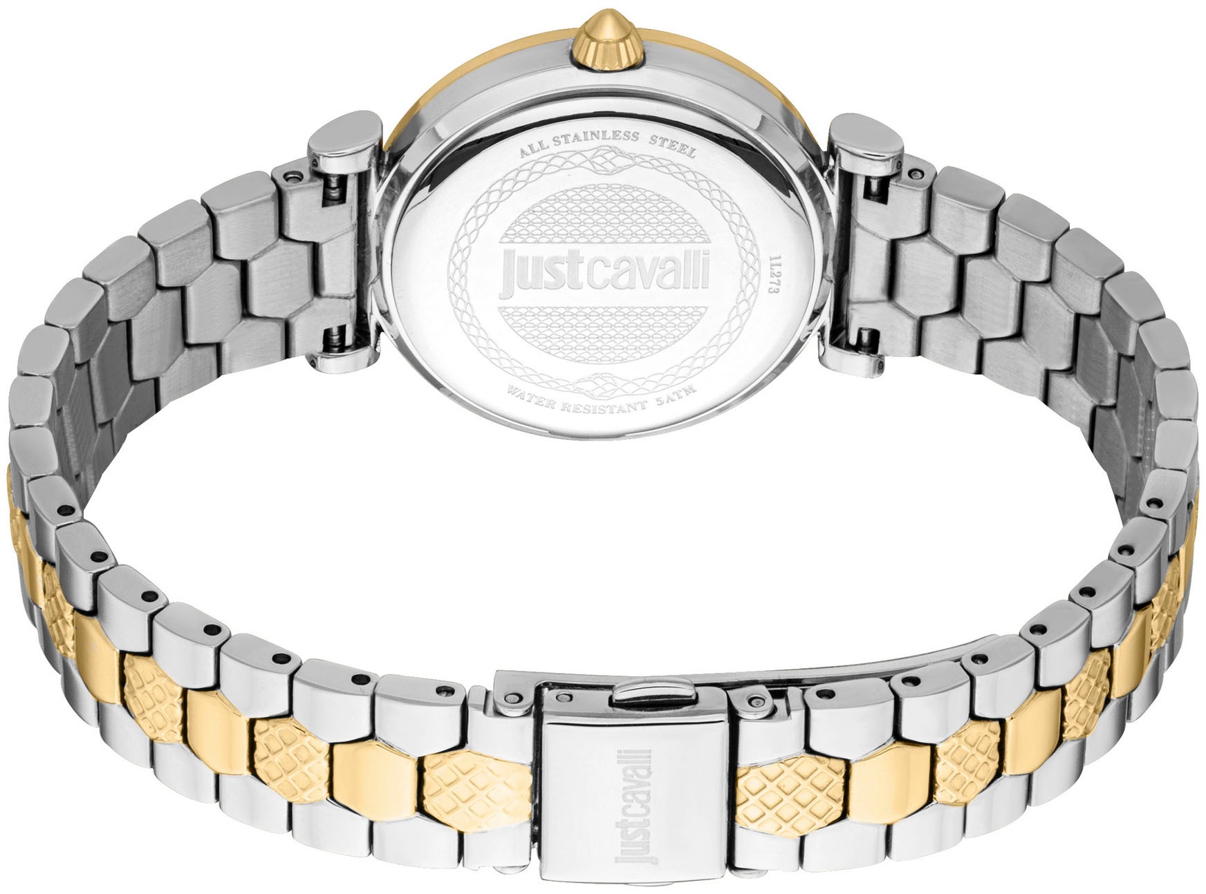 Just Cavalli Time Quarzuhr »Varenna«, (Set, 2 tlg., mit Armband), Armbanduhr, Damenuhr, Kristallsteine, Edelstahlarmband, Geschenkidee