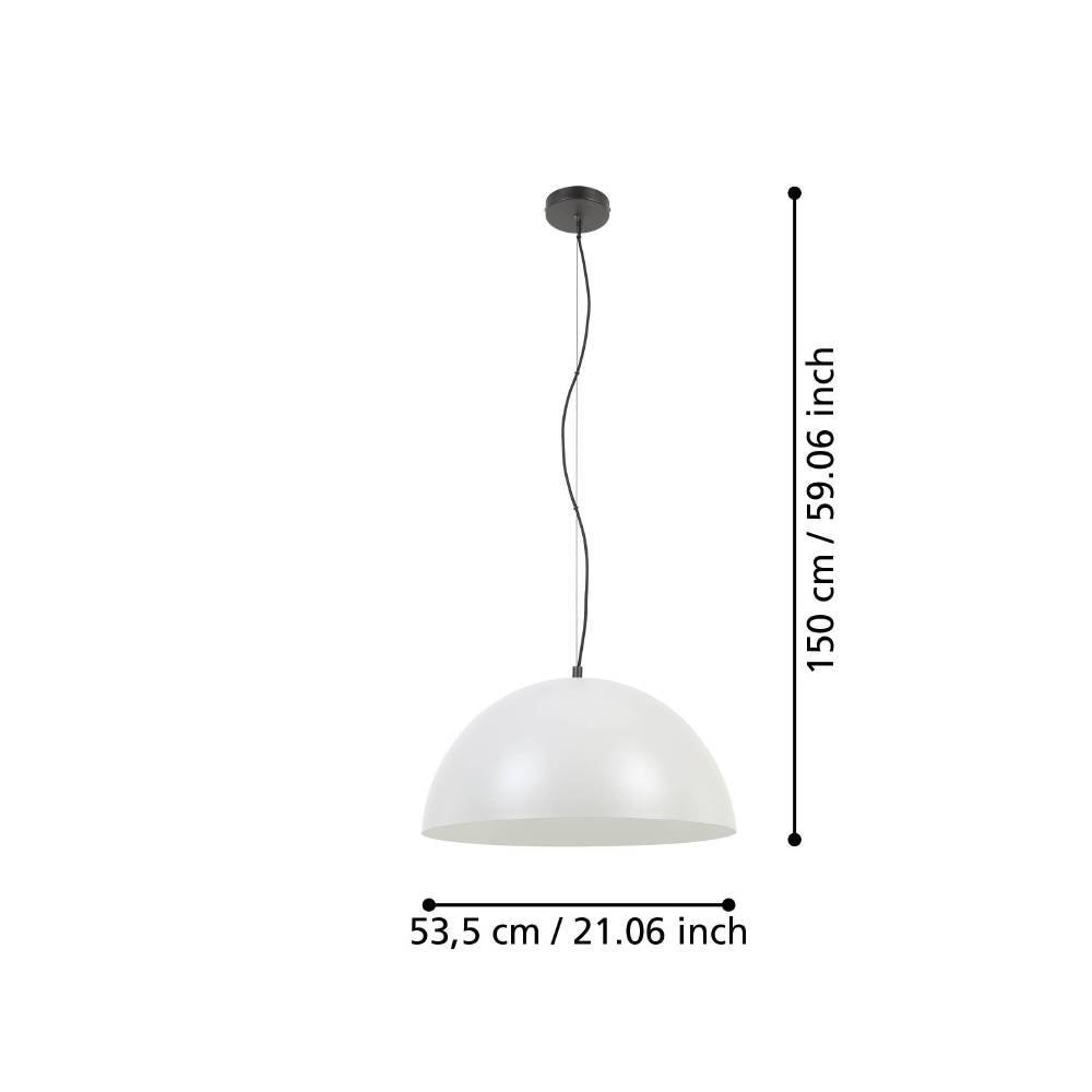 EGLO Hängeleuchte »GAETANO 1«, 1 flammig, Leuchtmittel E27 | ohne Leuchtmittel, Pendelleuchte, Metall in Grau und Schwarz, E27 Fassung, Ø 53,5 cm