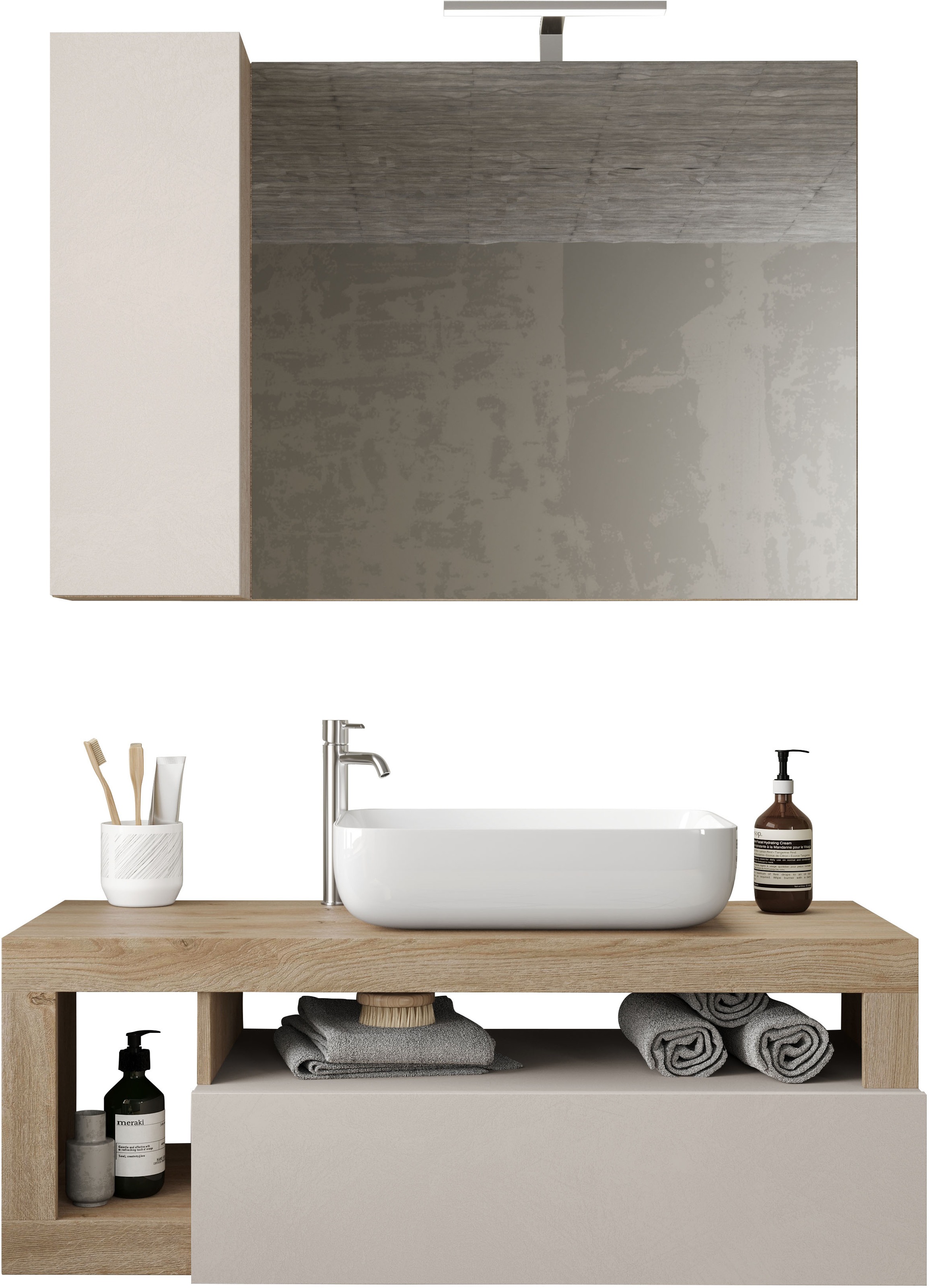 welltime Badmöbel-Set »Hamburg, Badezimmerset 2tlg. Breite 110 cm, Badmöbel günstig online kaufen