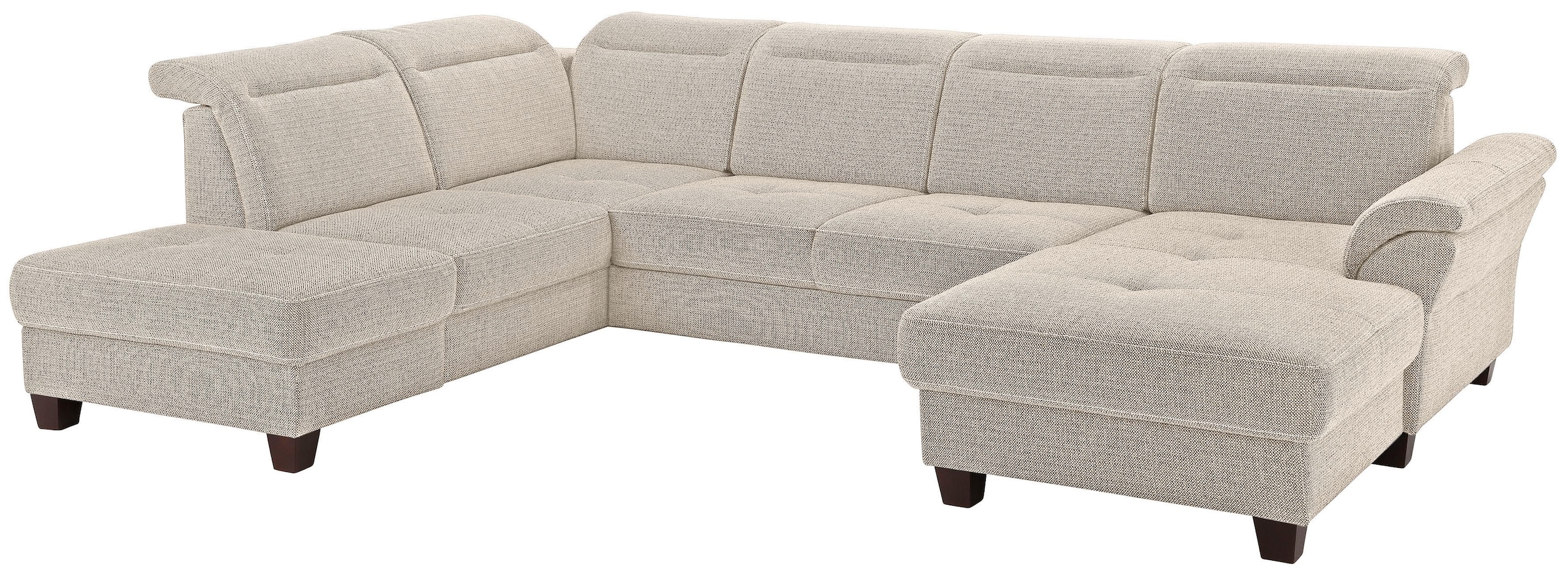 Home affaire Wohnlandschaft »Solvei U-Form« Sitztiefenverstellung und Feder günstig online kaufen