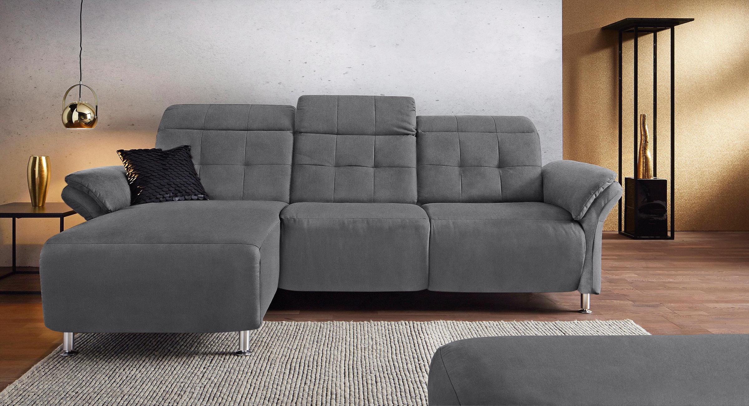Places of Style Ecksofa »Manhattan L-Form«, 2 Sitze mit elektrischer Relaxfunktion, verstellbare Armlehnen