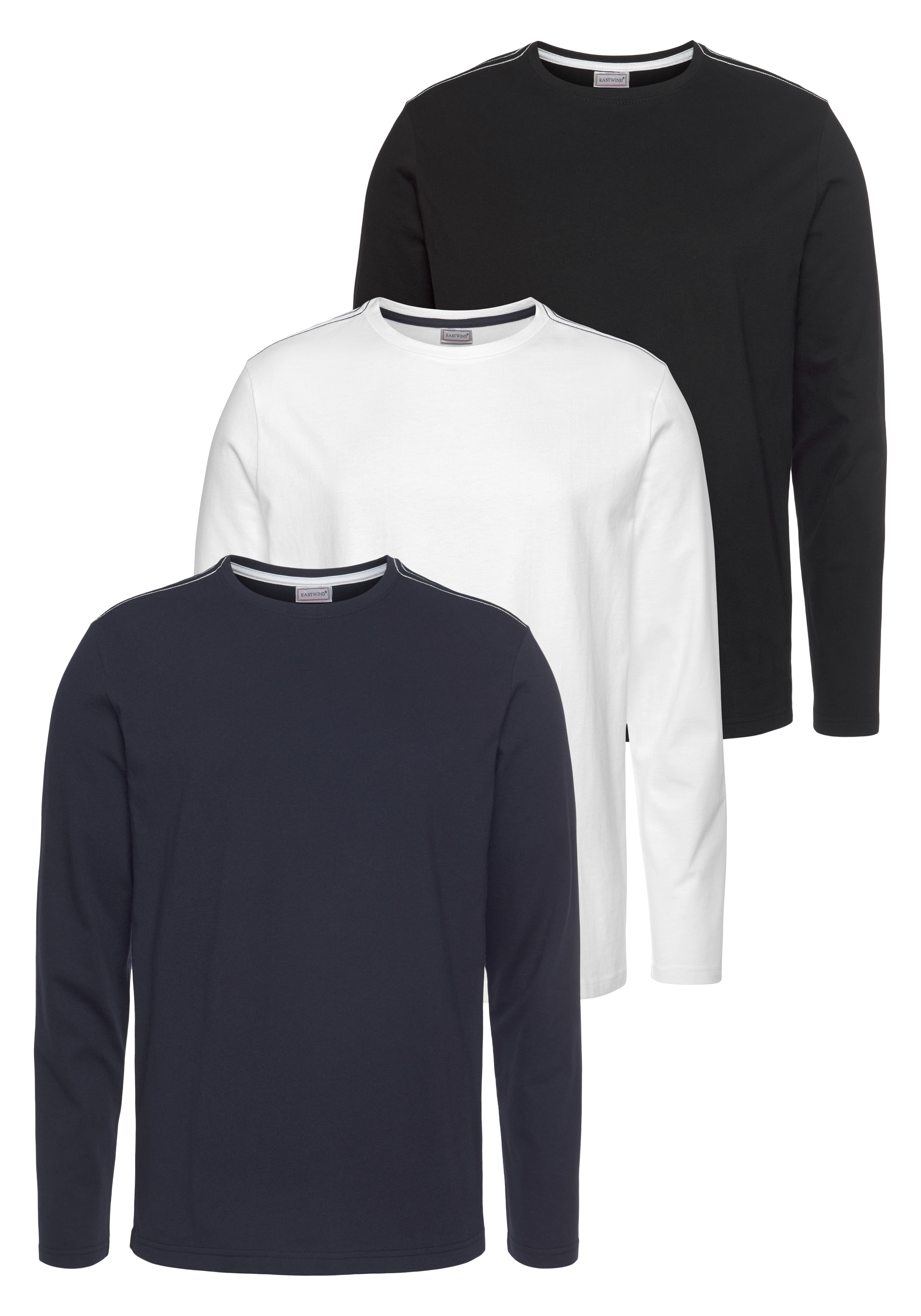 Langarmshirt, (3er-Pack)