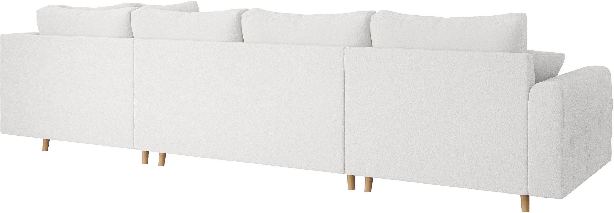 Home affaire Wohnlandschaft »CHARRE U-Form mit Ottomane, Maße B/T/H: 310/161/81 cm«, feine Steppung, lose Rücken- und Zierkissen, auch in Cord und Bouclé