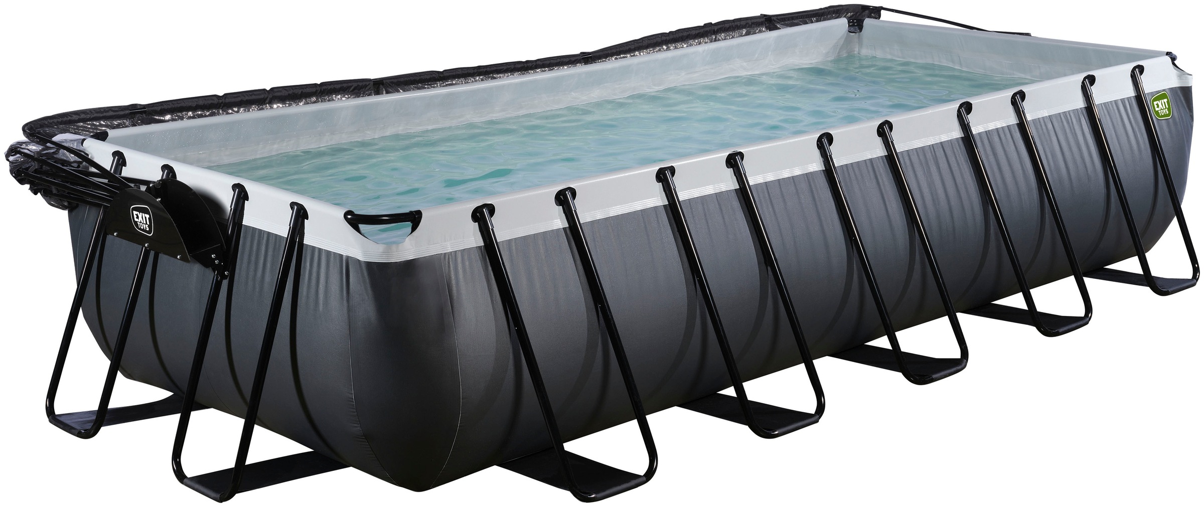 EXIT Framepool »inkl. multifunktionaler Poolabdeckung«, (Set, 5 tlg.), BxLxH: 250x540x100 cm, Sandfilter- und Wärmepumpe, Sicherheitsleiter