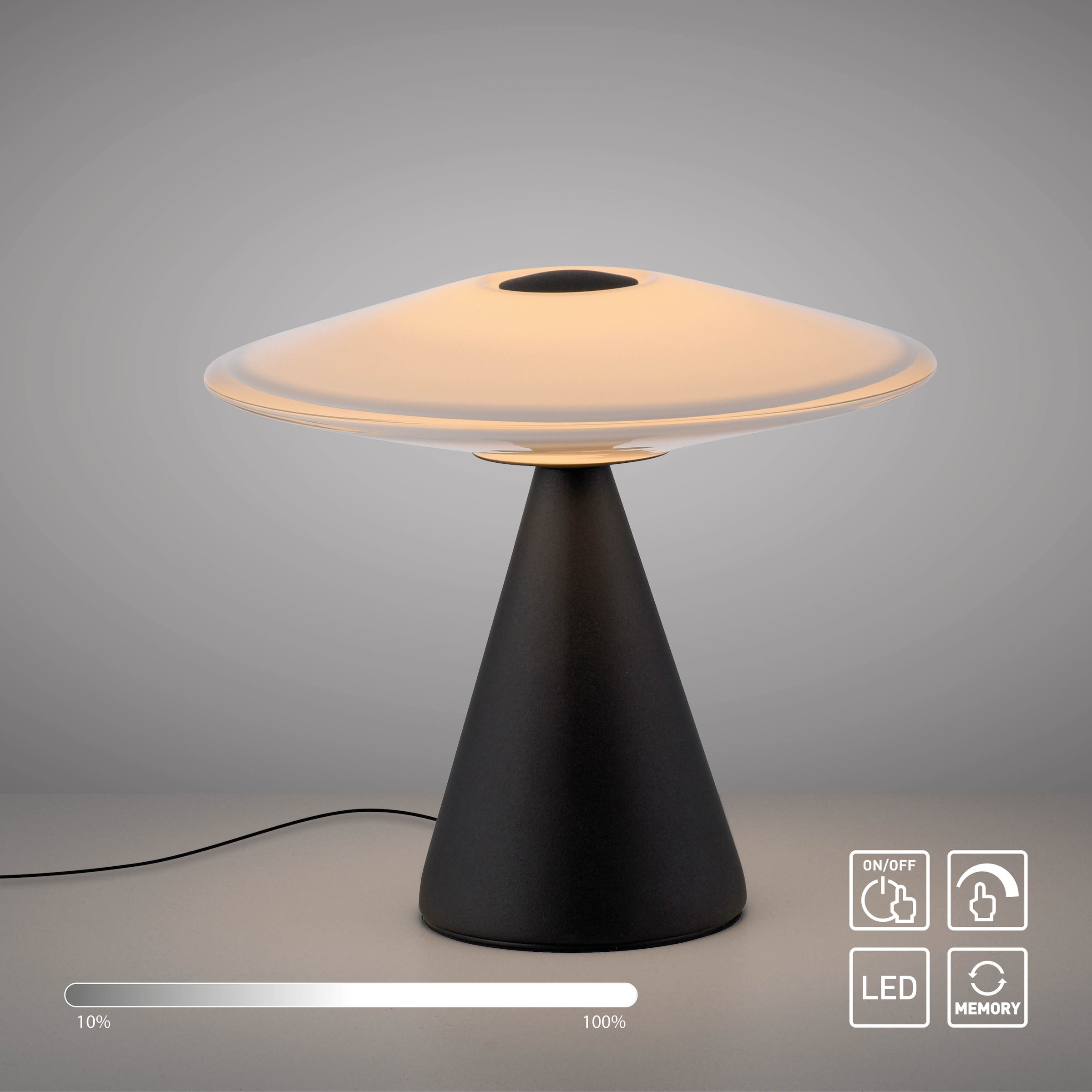 Paul Neuhaus LED Tischleuchte »ELIPSA« LED-Board 1 Stk. Warmweiß Touchdimmer, Memoryfunktion, Opalglas