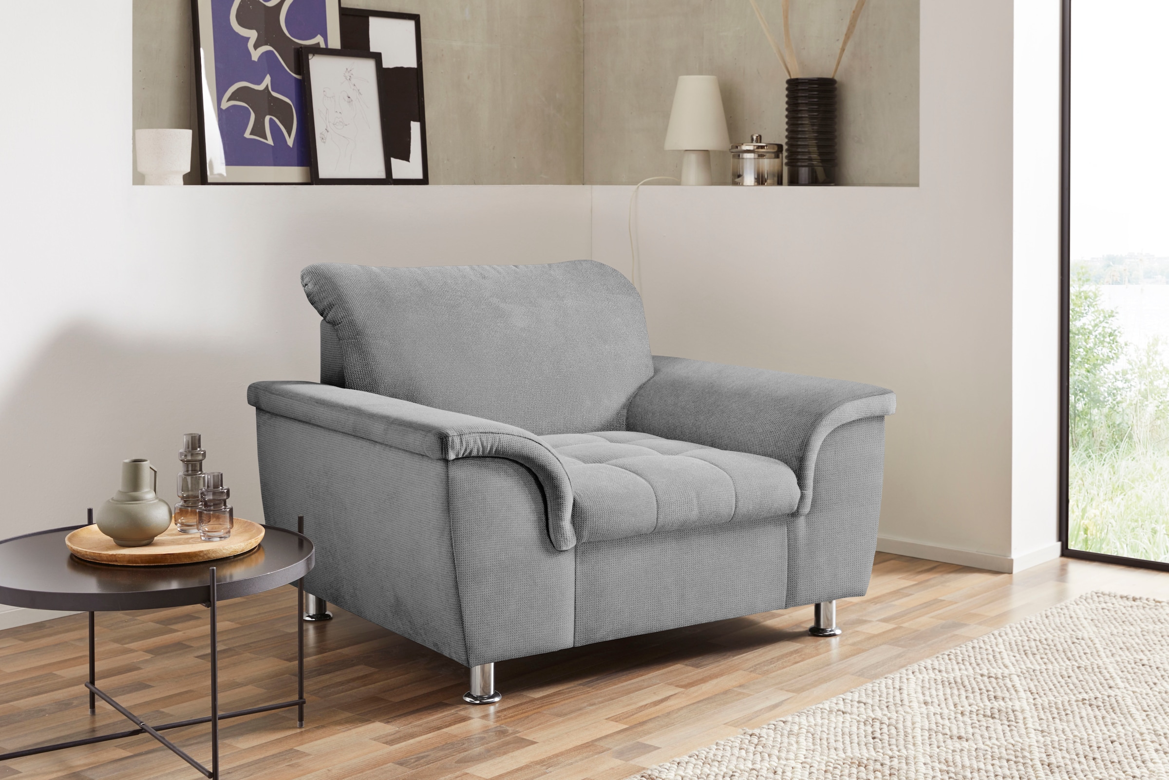 DOMO collection Sessel »Franzi, zeitlos und elegant, moderne Sitzheftung« w günstig online kaufen