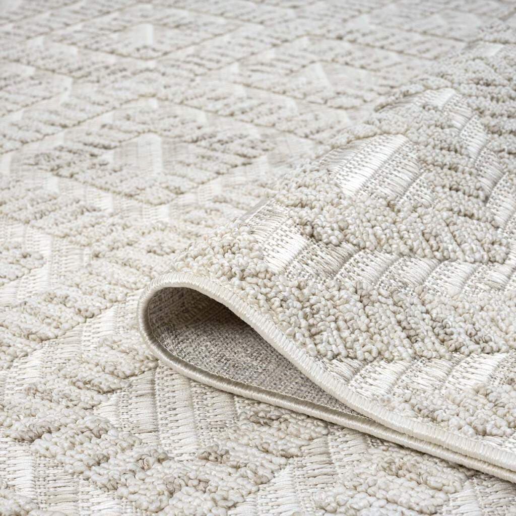 Carpet City Teppich »CLASICO 8927«, rechteckig, 11 mm Höhe, Läufer, Kurzflor, Hochtief-Muster, Boho, Fransen, Wohnzimmer