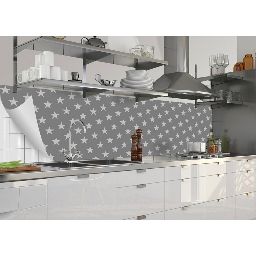 MySpotti Küchenrückwand »fixy Mini Star Grey«, selbstklebende und flexible Küchenrückwand-Folie