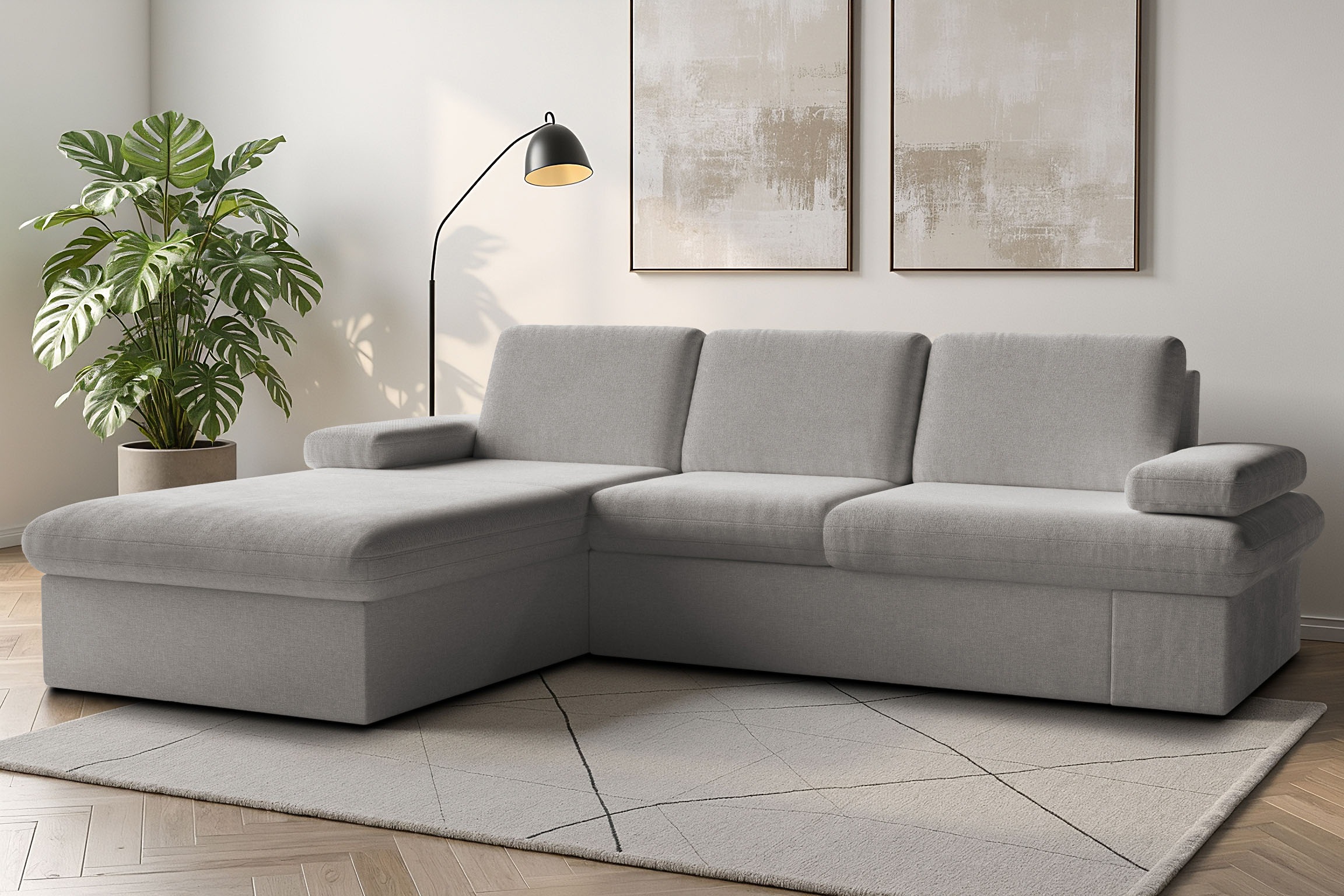 sit&more Ecksofa »Moreno L-Form, B: 247 cm« mit Armteilverstellung, optiona günstig online kaufen