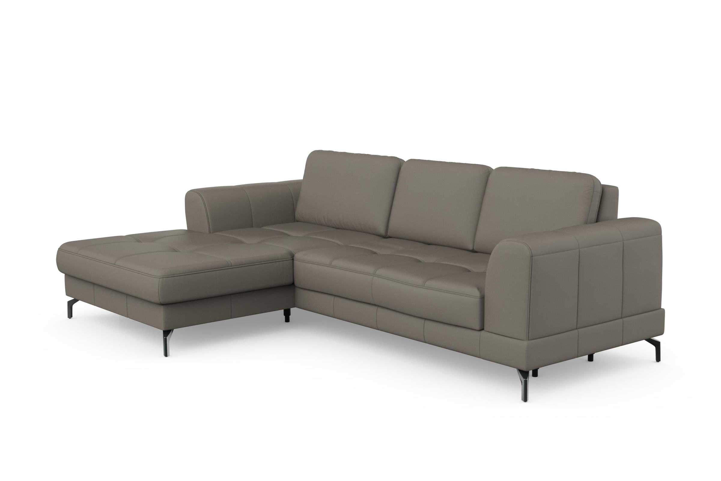 sit&more Ecksofa »Bendigo L-Form«, inklusive Sitztiefenverstellung, Bodenfreiheit 12 cm, in 2 Fußfarben