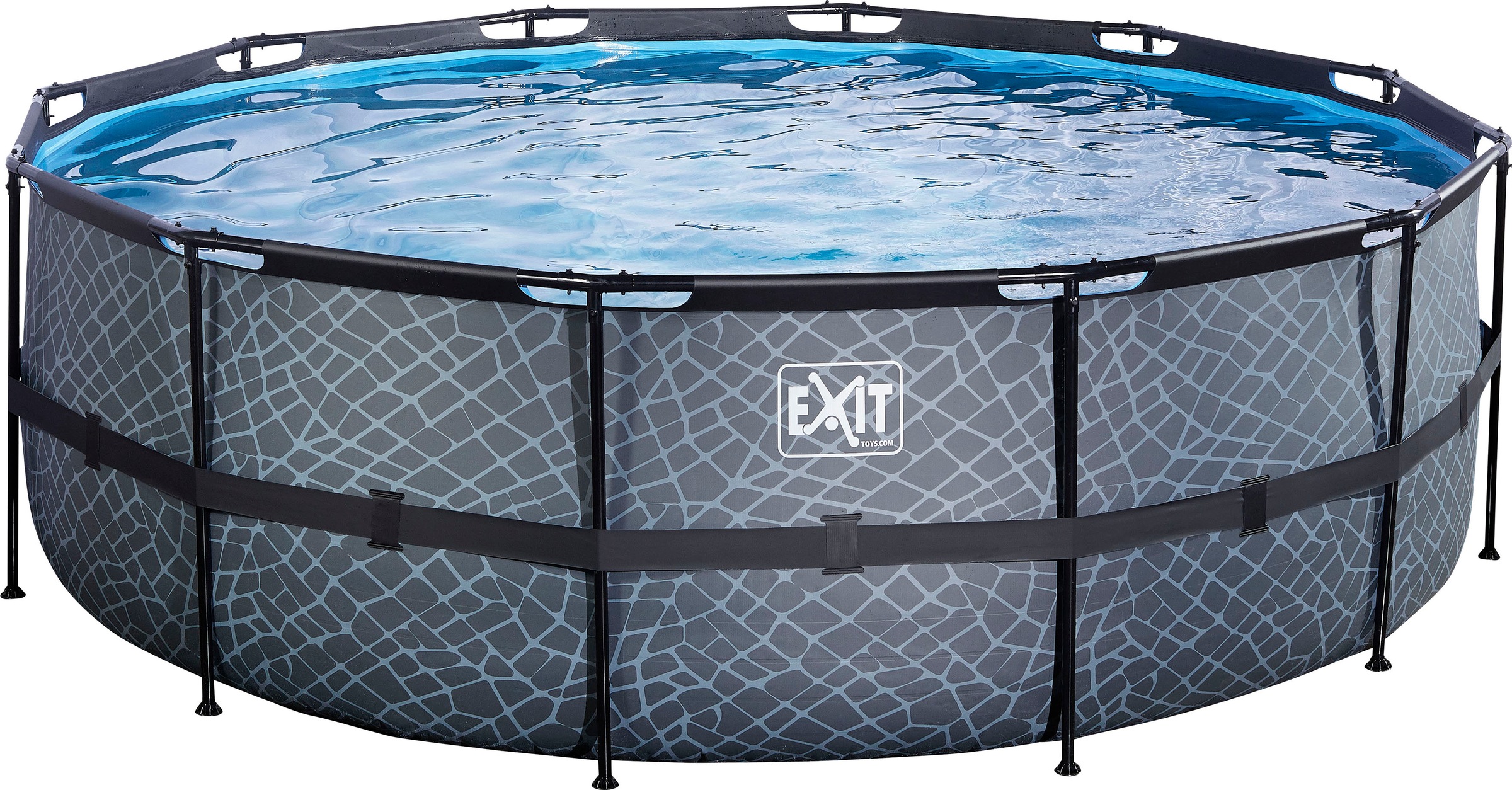 EXIT Framepool »inkl. Sicherheitsleiter«, (Set, 4 tlg.), ØxH: 427x122 cm, mit Kartuschenfilteranlage & Filterkartusche