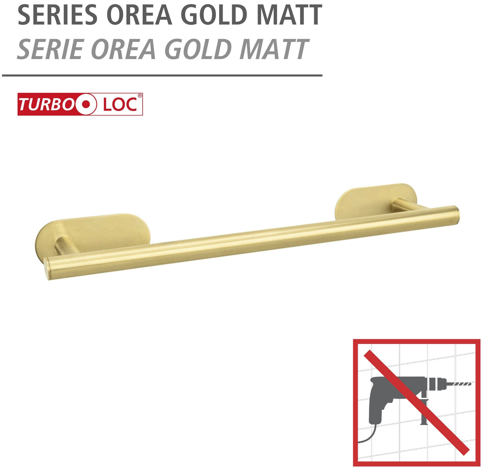 WENKO Handtuchstange »Turbo-Loc® Orea« 40 cm, Befestigen ohne Bohren