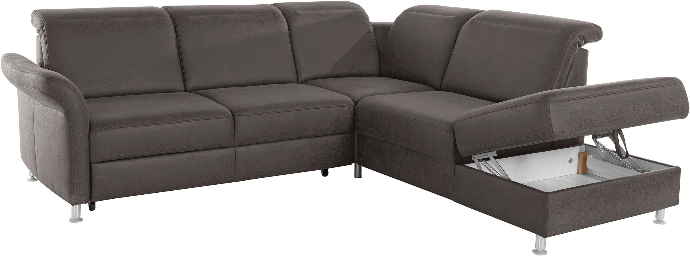 sit&more Ecksofa »Darwin L-Form«, inklusive Federkern, wahlweise mit Kopfteilverstellung, Bettfunktion