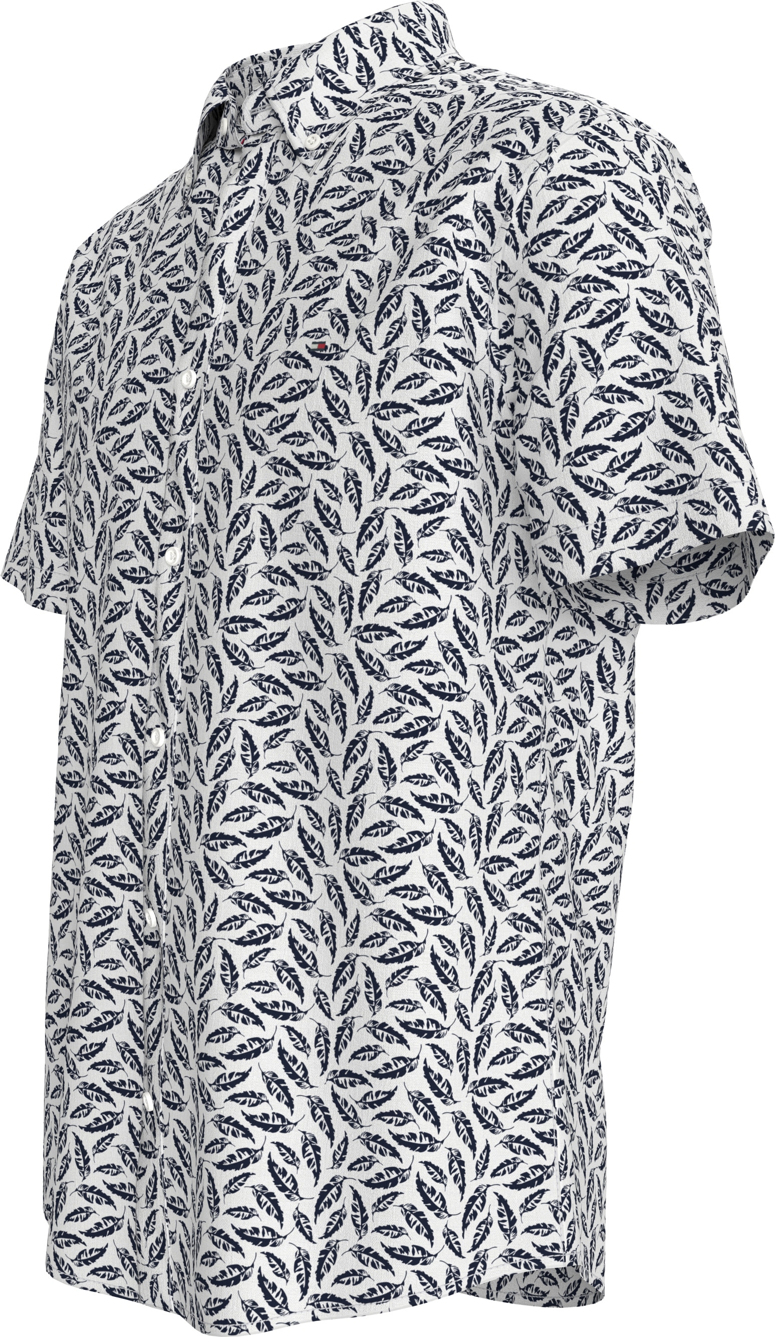 Tommy Hilfiger Kurzarmhemd »LINEN BLEND PRINT S/S RF SHIRT«, modischer Print, mit Leinenanteil
