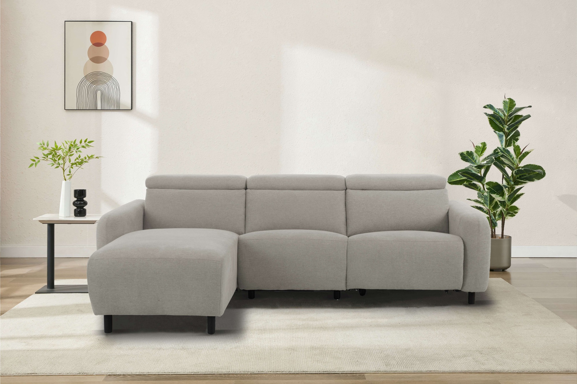 Home affaire Ecksofa »SKAANE Struktur, L-Form, 274 cm, manuelle u. elektris günstig online kaufen