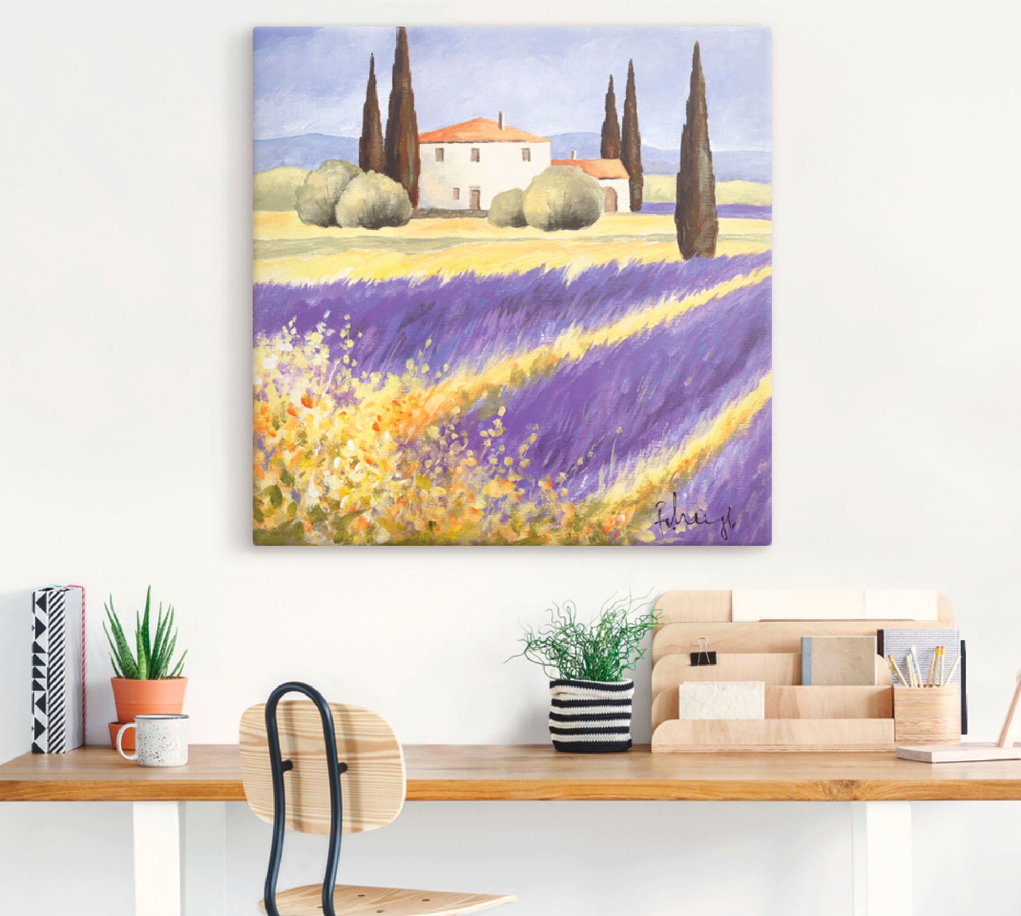 Artland Leinwandbild »Licht der Provence« Felder 1 Stk. tlg. auf Keilrahmen günstig online kaufen