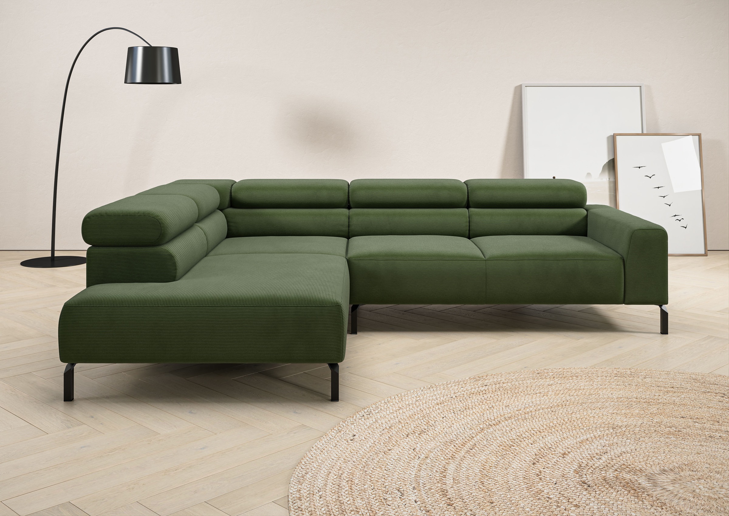 Places of Style Ecksofa »Antonelli, L-Form, inkl. Kopfteilverstellung, Brei günstig online kaufen