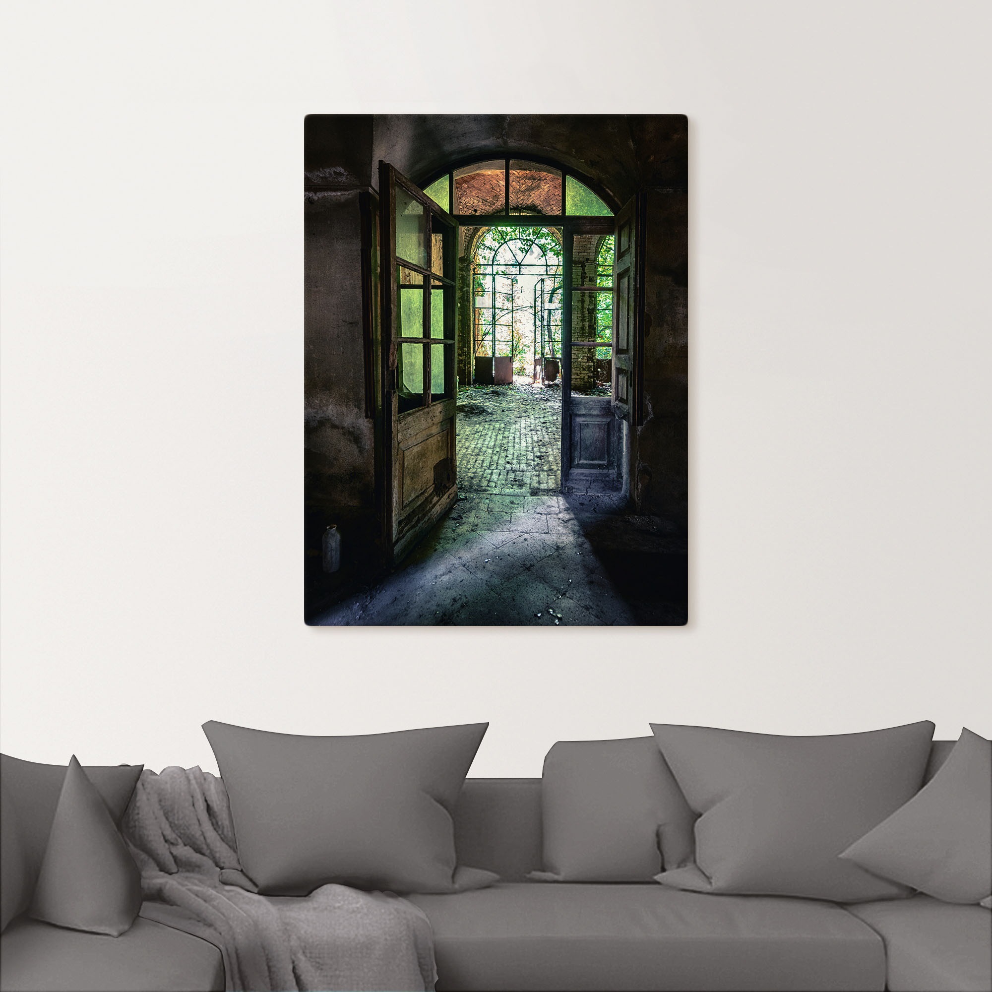 Artland Wandbild »Lost Place - alte Tür Fenster«, Fenster & Türen, (1 St.), als Alubild, Outdoorbild, Leinwandbild, Poster, Wandaufkleber