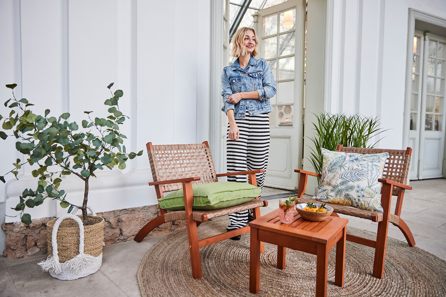 Garden Pleasure Balkonset »Sonora« 3 Stk. tlg. Teak-Look