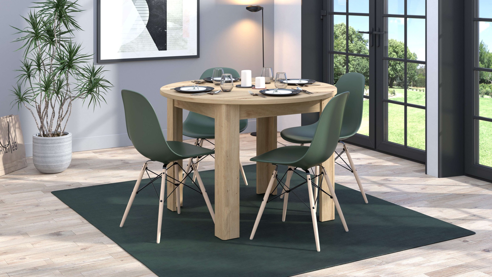 Home affaire Esstisch »Ancona runder Tisch, 106 cm, MFD Tischplatte«, in ve günstig online kaufen