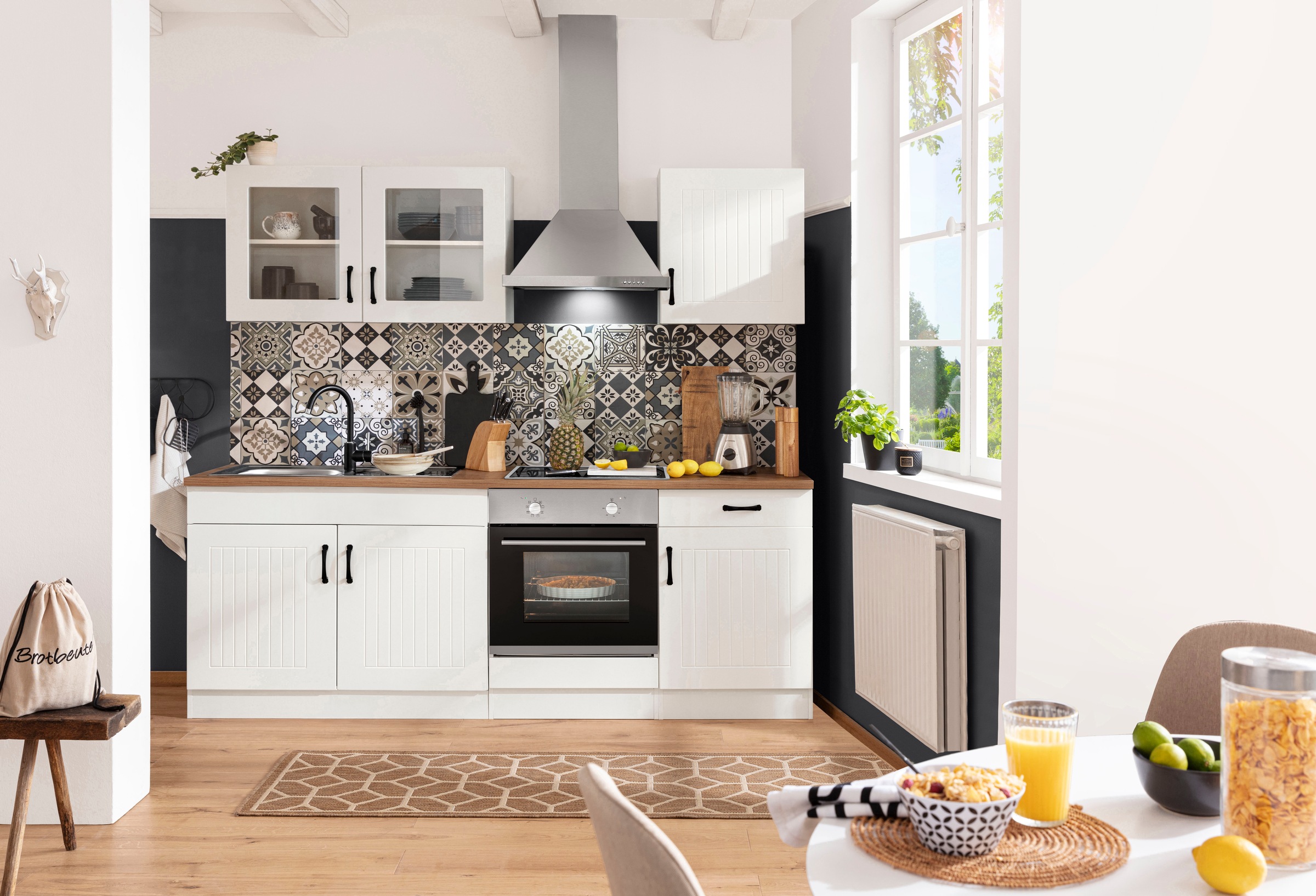 KOCHSTATION Küchenzeile »KS-Athen« mit E-Geräten, Breite 210 cm günstig online kaufen