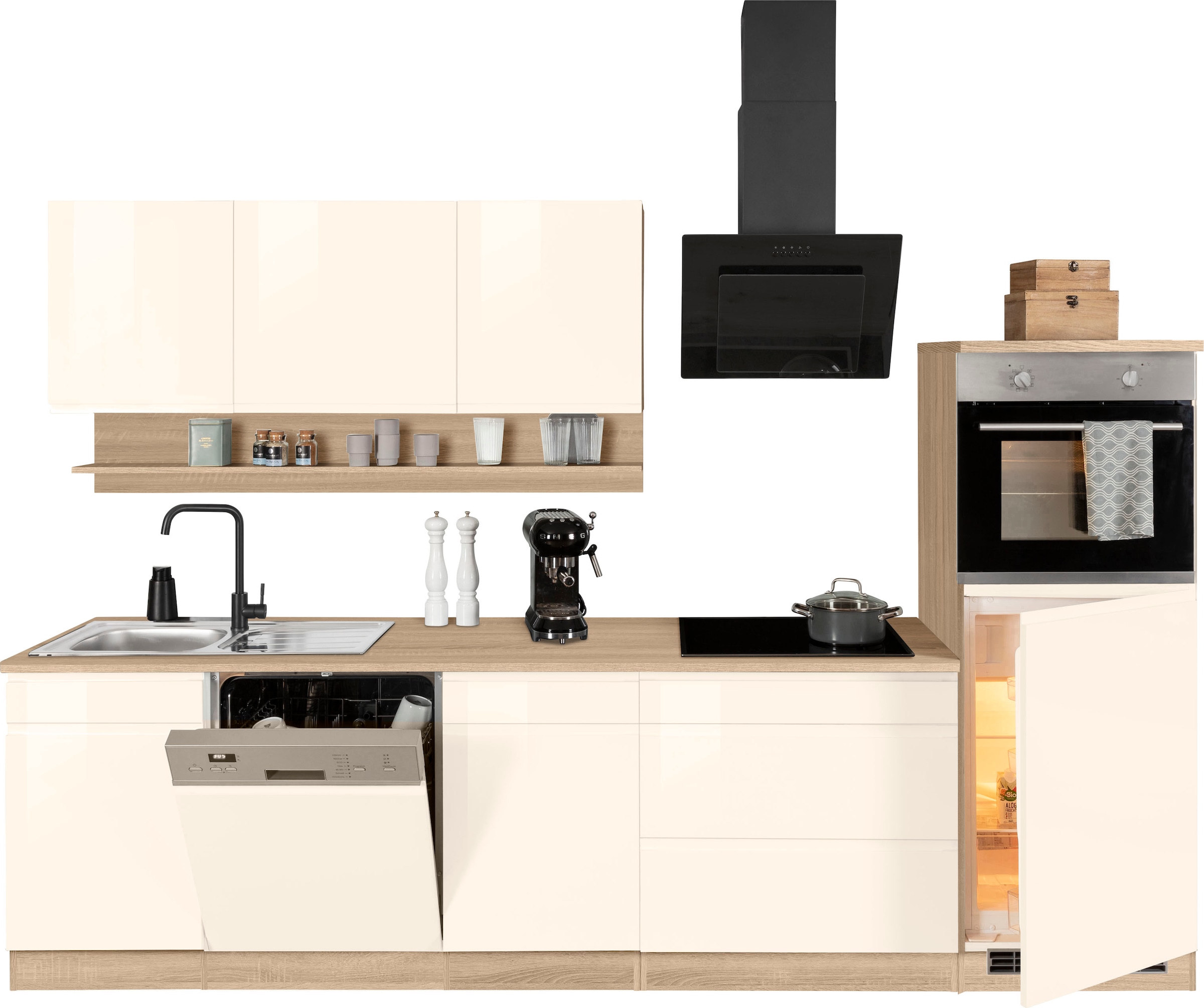 KOCHSTATION Küchenzeile »KS-Virginia« Breite 300 cm, ohne E-Geräte