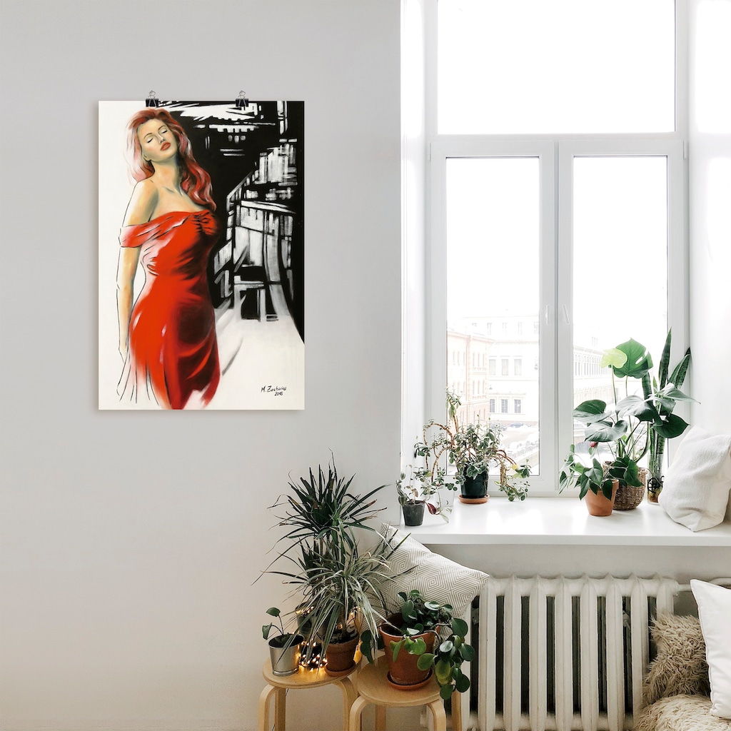 Artland Wandbild »Schönheit im roten Kleid«, Frau, (1 St.)