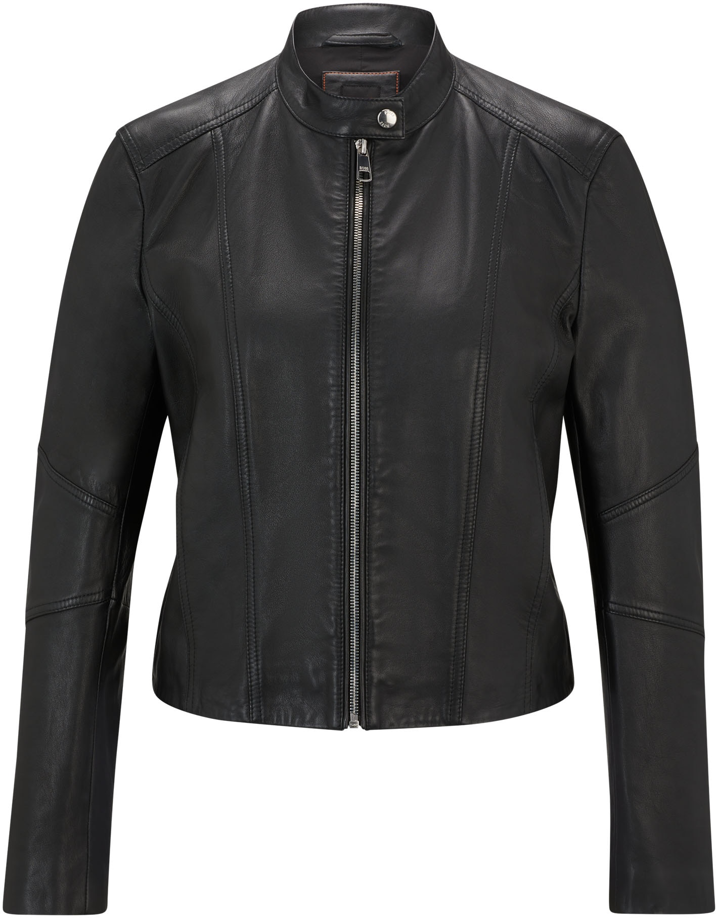 BOSS ORANGE Lederjacke »Saleste Premium Damenmode«, mit Stehkragen