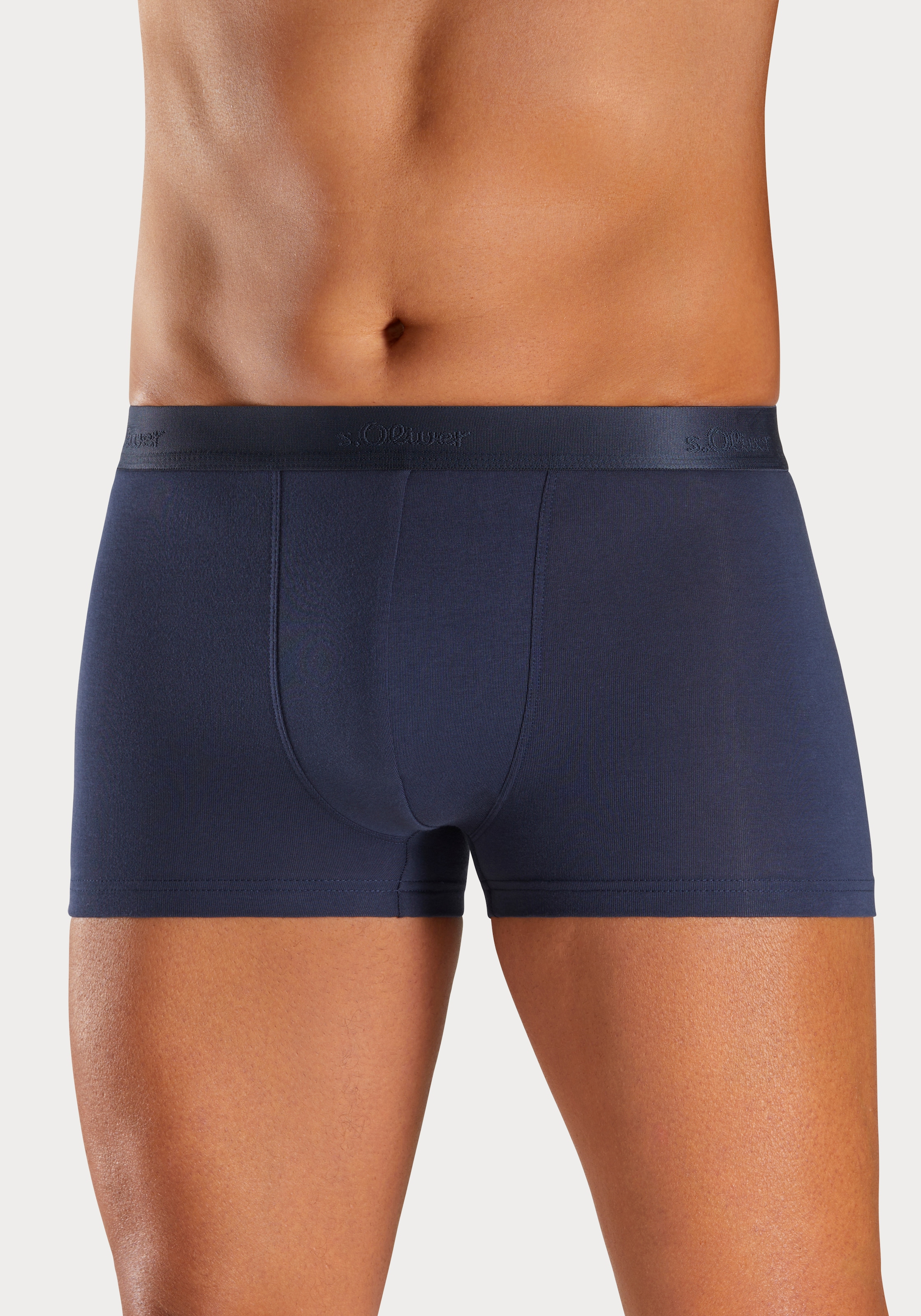 s.Oliver Boxer »Boxershorts für Herren«, (Packung, 3 St.), in Streifen und Uni aus Baumwoll-Mix
