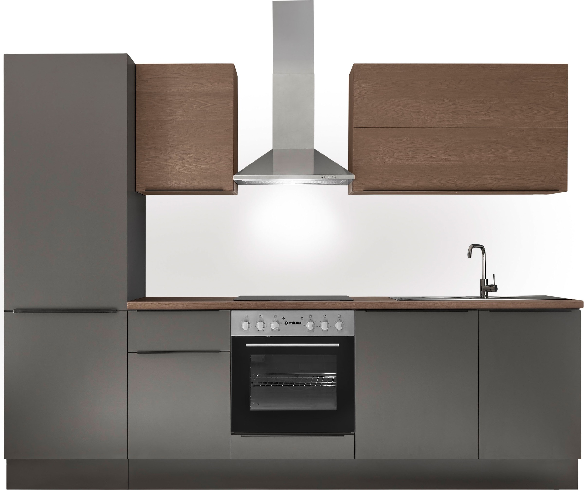 KOCHSTATION Küchenzeile »Cocco B/H/T 280x211x60 cm« Breite 280 cm, wahlweise mit E-Geräten und Induktion