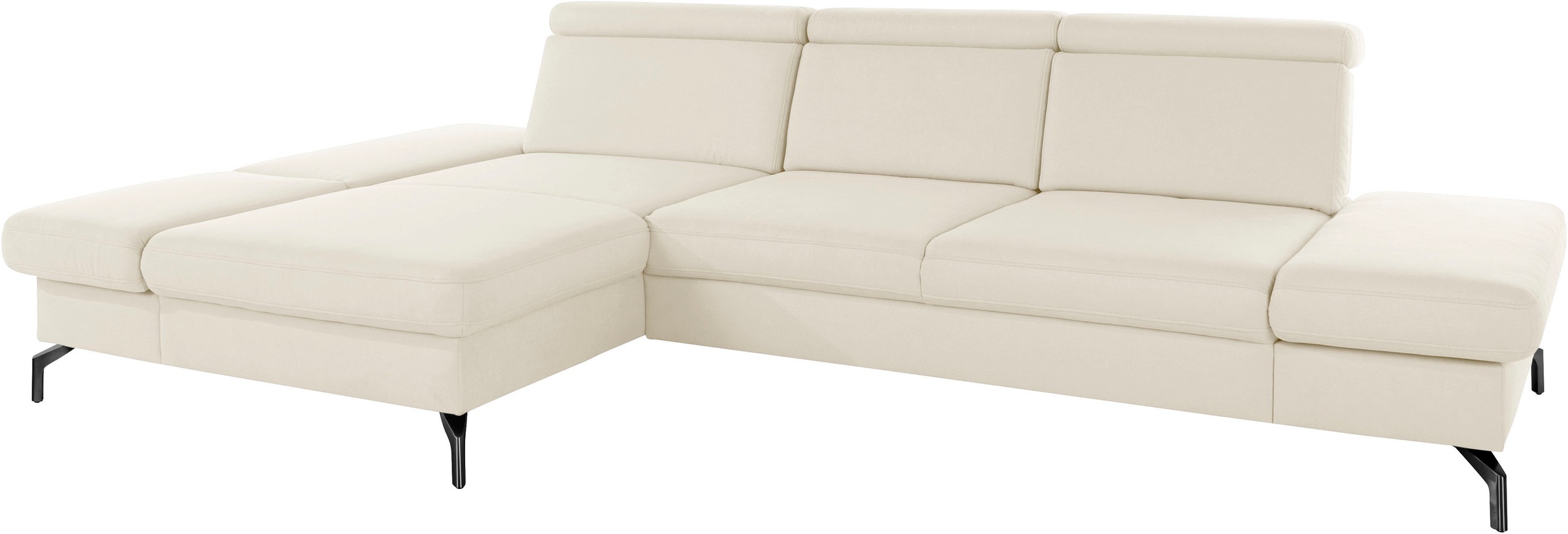 sit&more Ecksofa »Brisbane L-Form«, Fußhöhe 15 cm, inklusive Sitztiefen-, Armteil- und Kopfteilverstellung