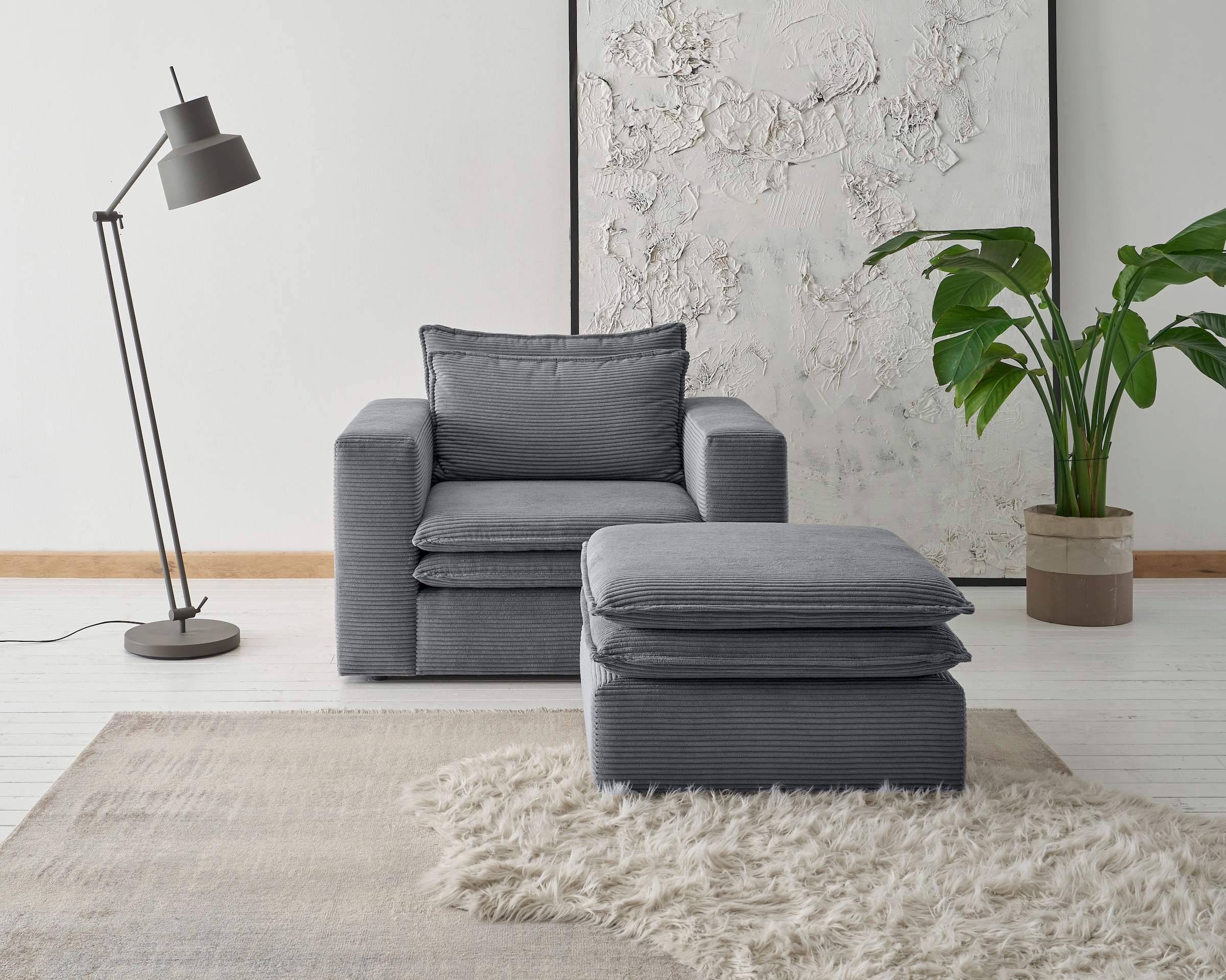 PLACES OF STYLE Sitzgruppe »PIAGGE« 2 Stk. tlg. Hochwertiger Cord, Sessel u günstig online kaufen