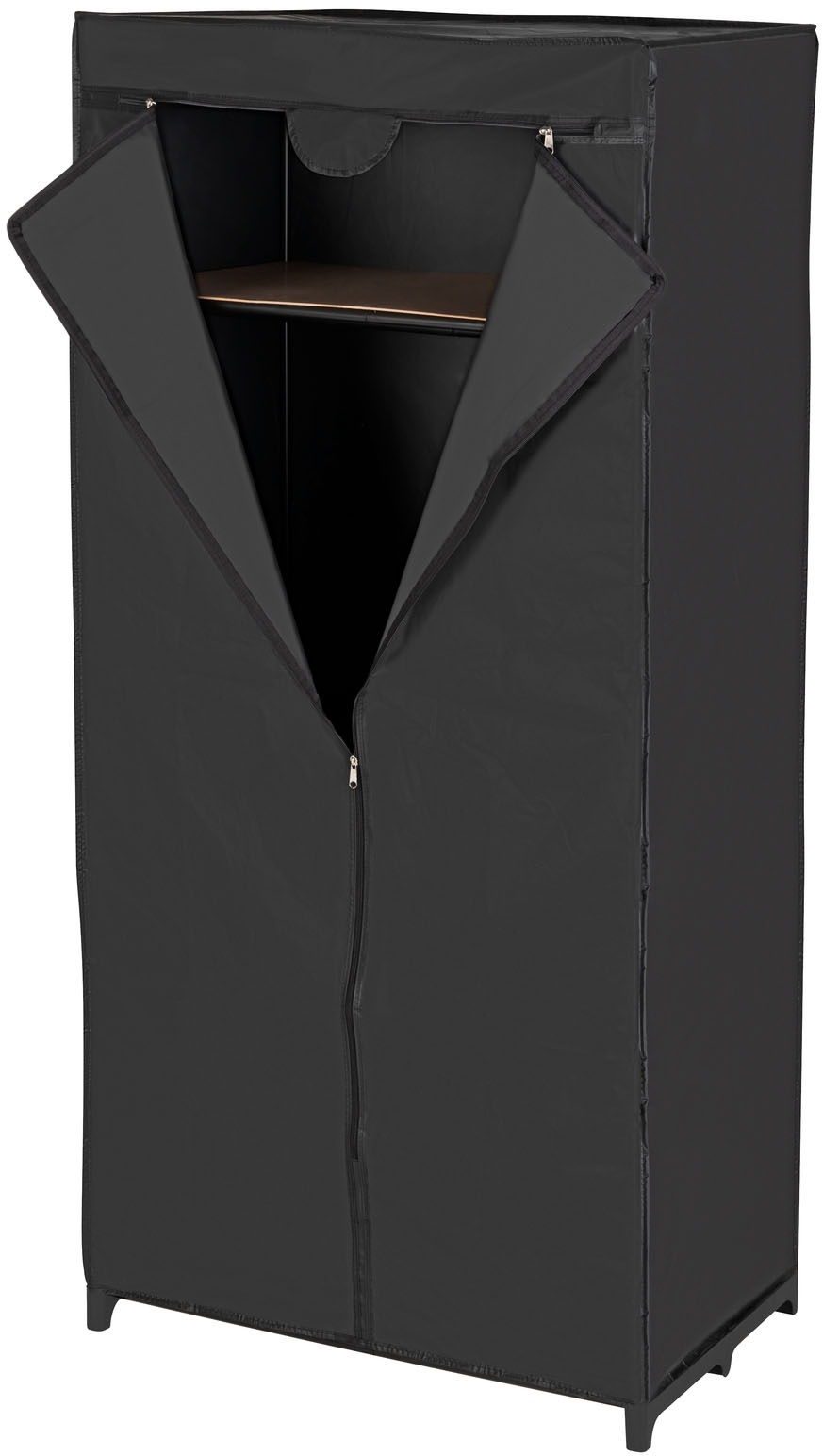 WENKO Stoffschrank »Modell Deep Black«, mit Kleiderstange, Ablage & Reißverschluss, Metallgestell, abwaschbar