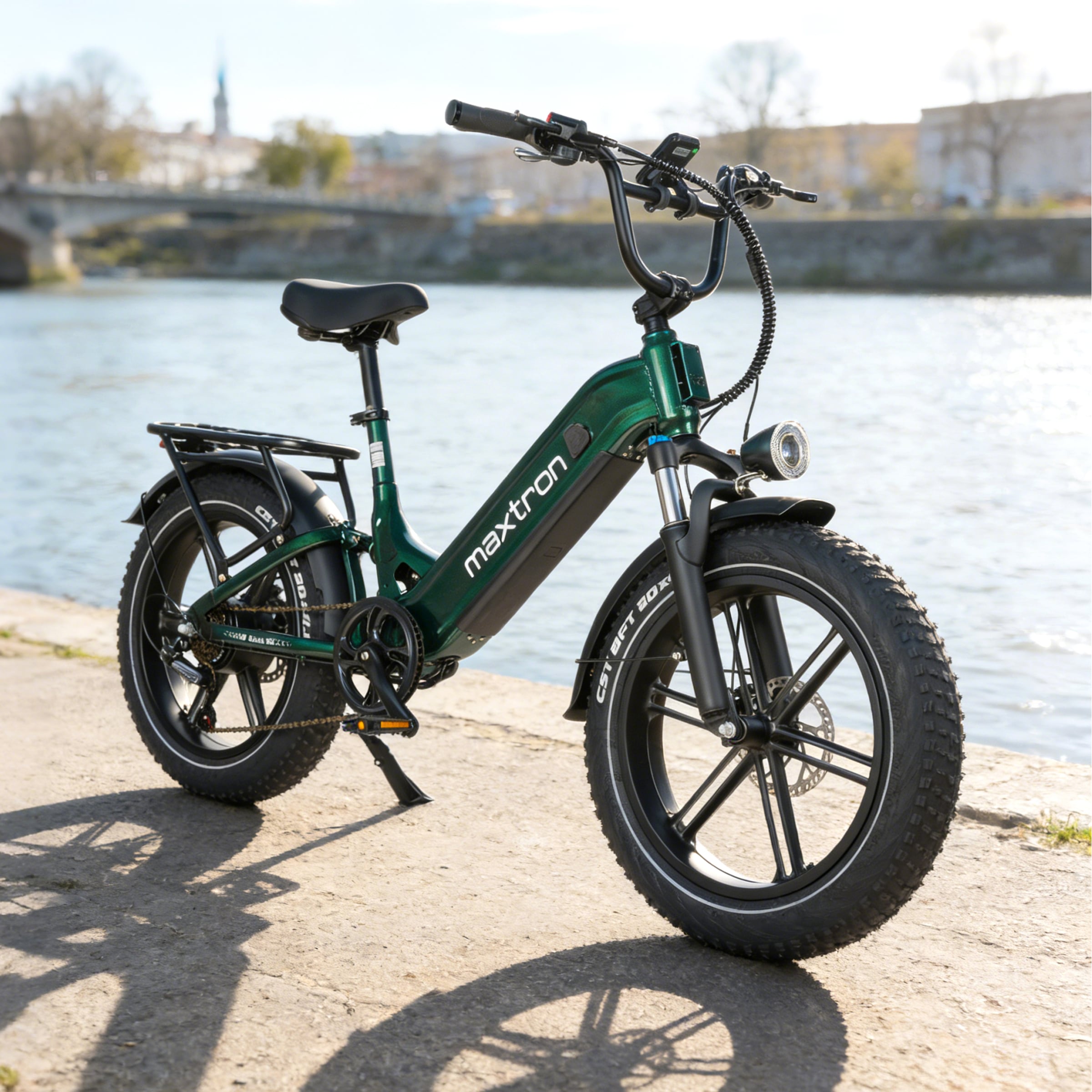 Maxtron »Maxtron Camel E-Bike compactbike« 7 Gang Shimano Kettenschaltung Heckmotor 500 W Packung,  20-Zoll-Fettreifenfahrrad mit Vorder- und Hinterradfederung