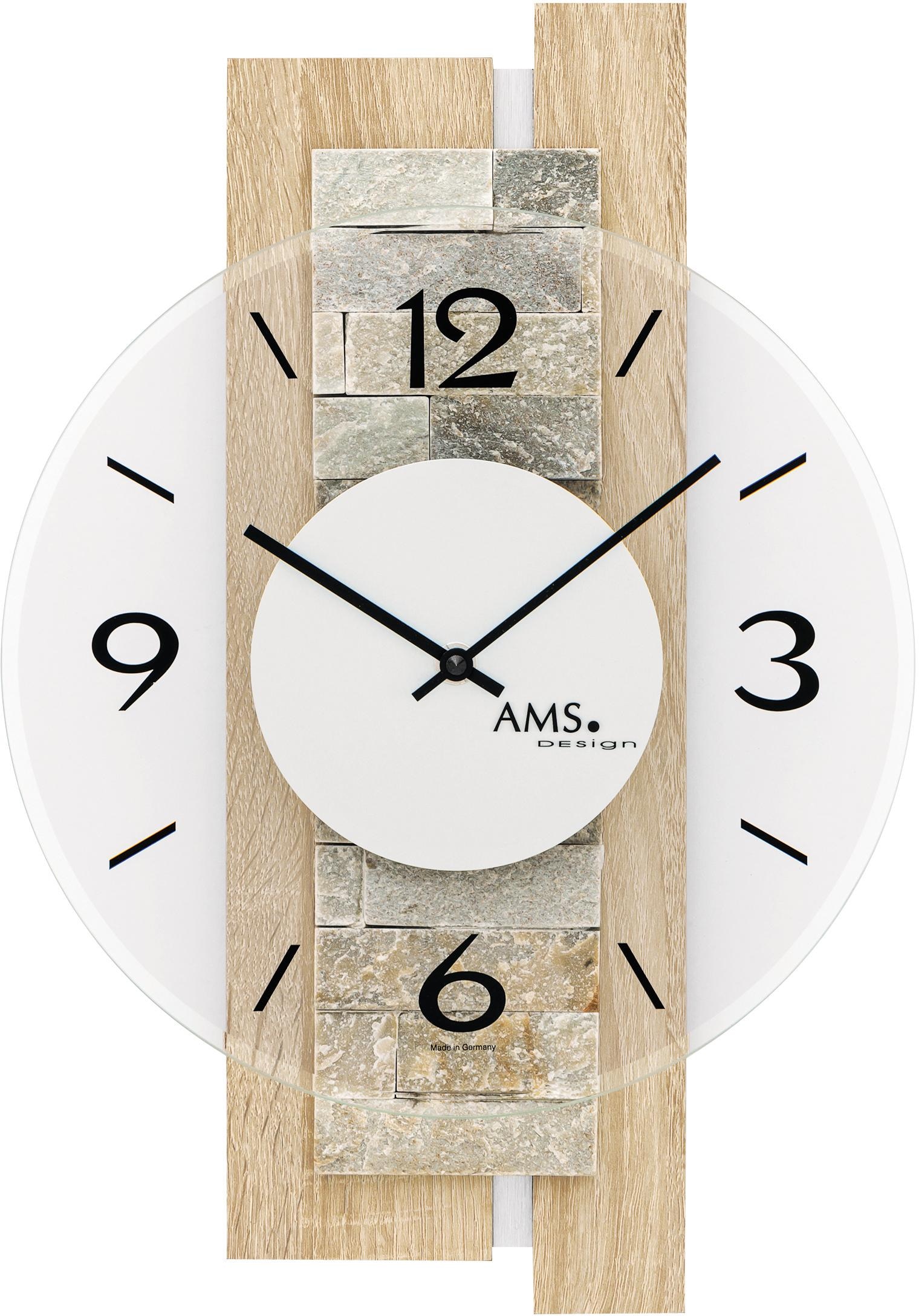 AMS Wanduhr »W9542«, Quarzuhr,Holz,Wohnzimmer,Esszimmer,Küche,Arbeitszimmer günstig online kaufen