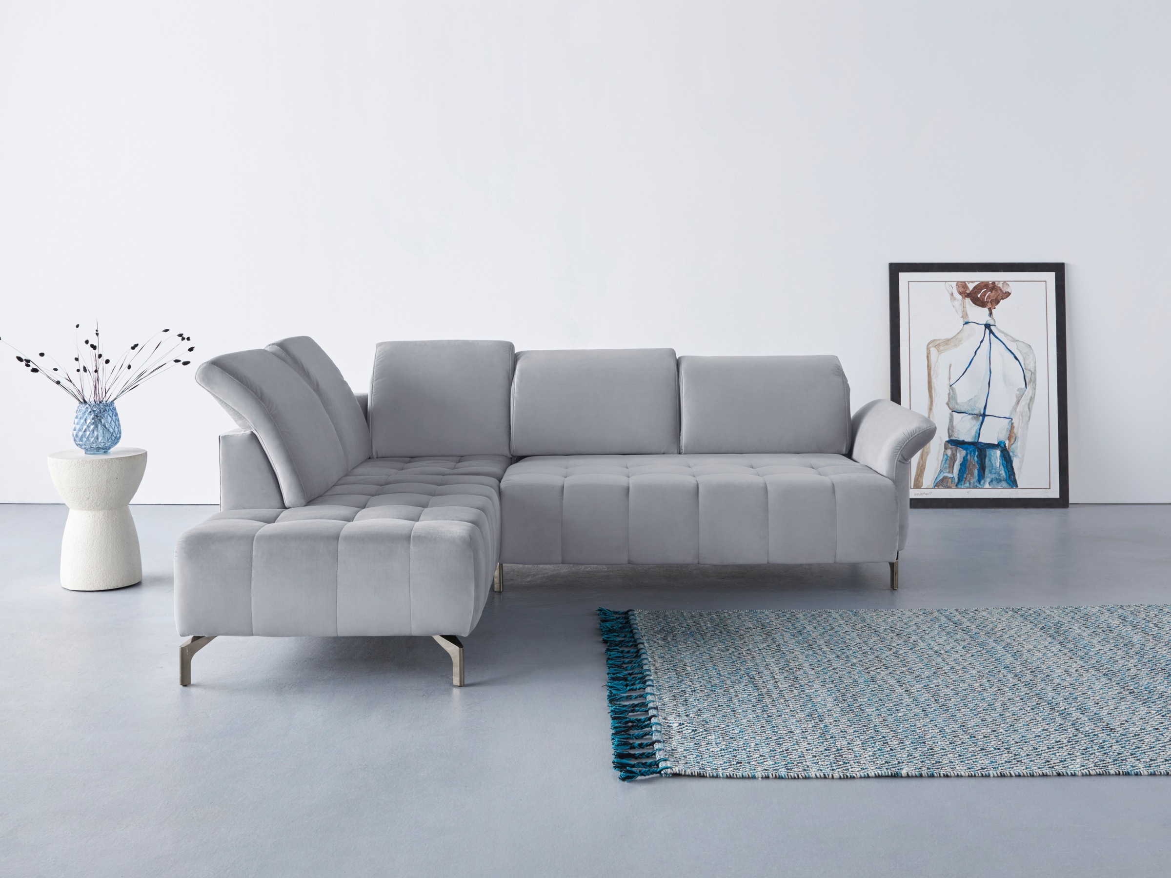 INOSIGN Ecksofa »Fresh L-Form«, Federkern, wahlweise Kopfteilverstellung un günstig online kaufen