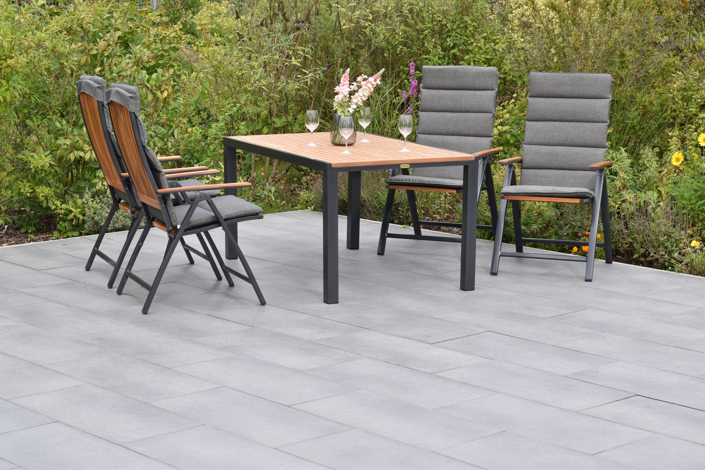 MERXX Garten-Essgruppe »»Athos«« Set, Inkl. Auflagen, 5-fach verstellbare R günstig online kaufen