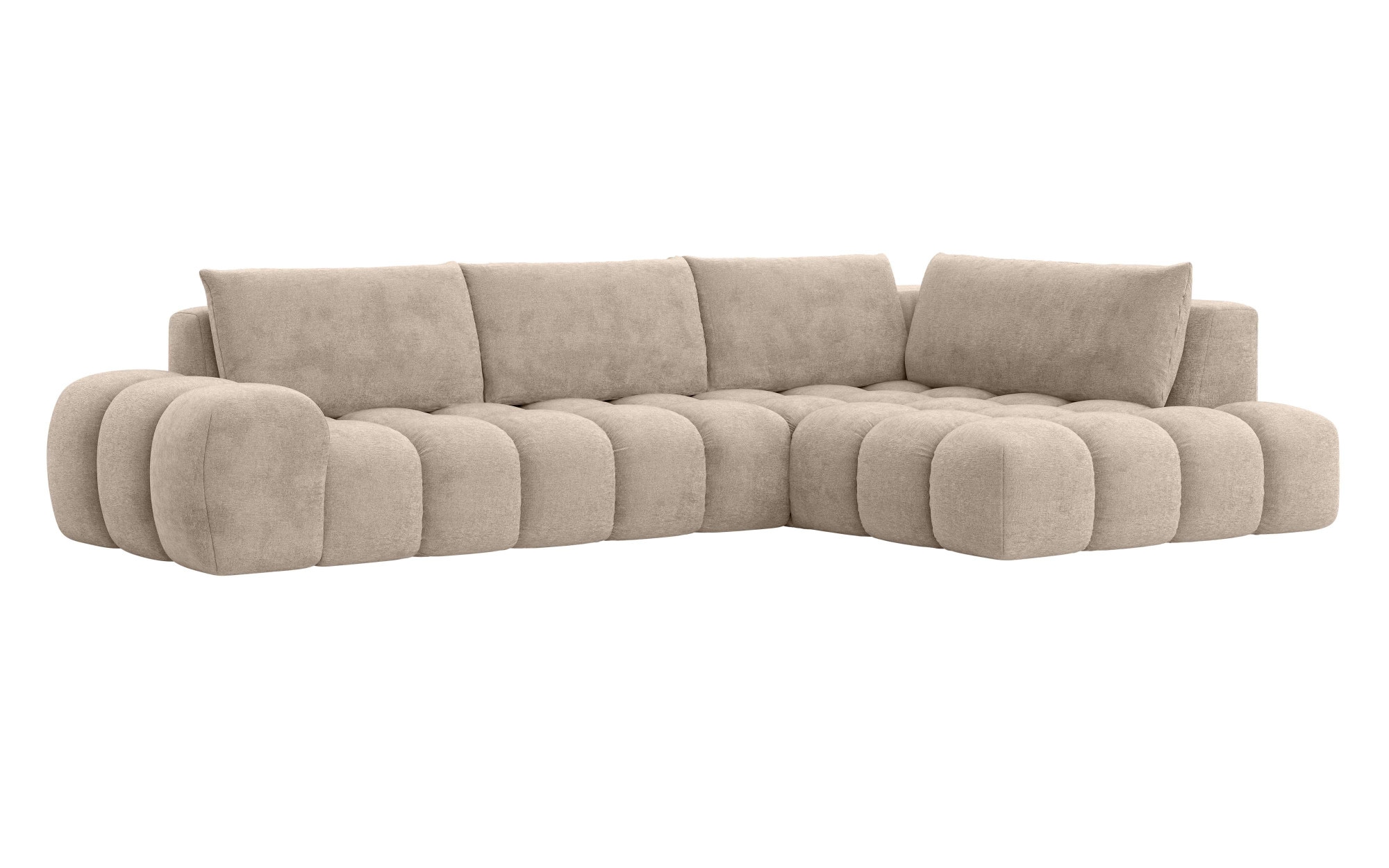 INOSIGN Ecksofa »AZITA klein, L-Form, elegant und bequem Designsofa«, lose Rückenkissen, traumhafte Steppung, Maße B/T/H: 296/176,5/89 cm