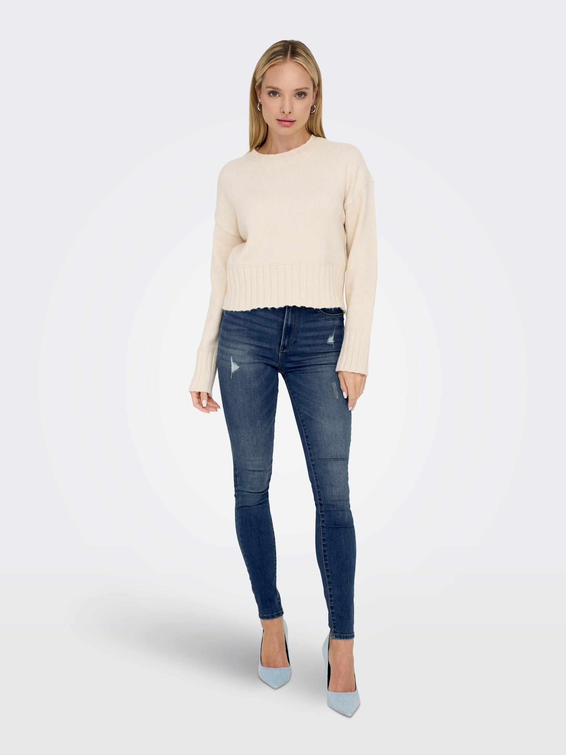 ONLY Skinny-fit-Jeans »ONLROSE – Skinny-Jeans mit hoher Taille und modischer Waschung«, skinny fit, modisch, Denim, Baumwollmischung