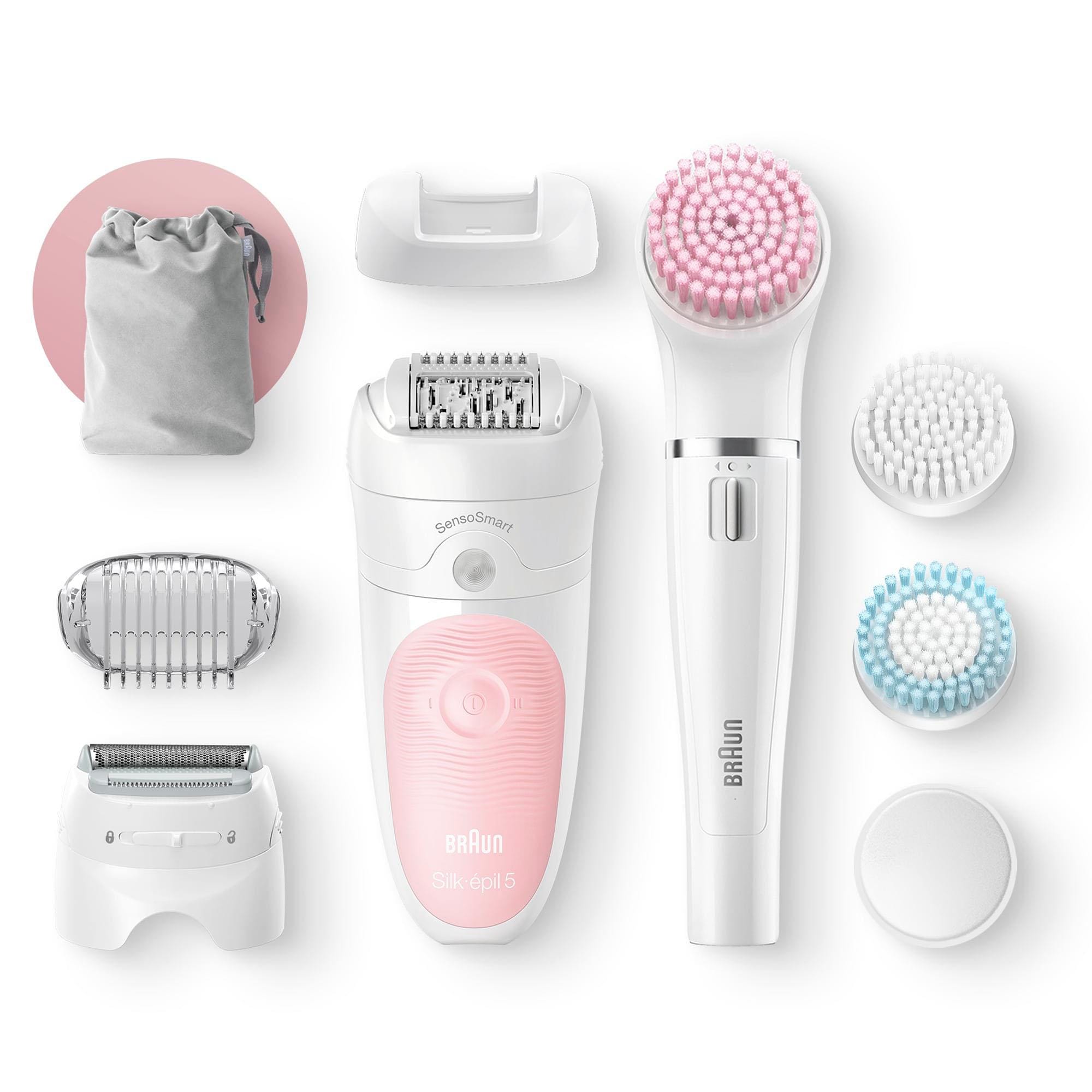 online 5-895«, Braun Körper Kabellose St. Beauty-Set 6-in-1 bestellen Haarentfernung »Silk-épil Aufsätze, Gesicht 4 für Epilierer & Epilierer Deluxe Wet&Dry