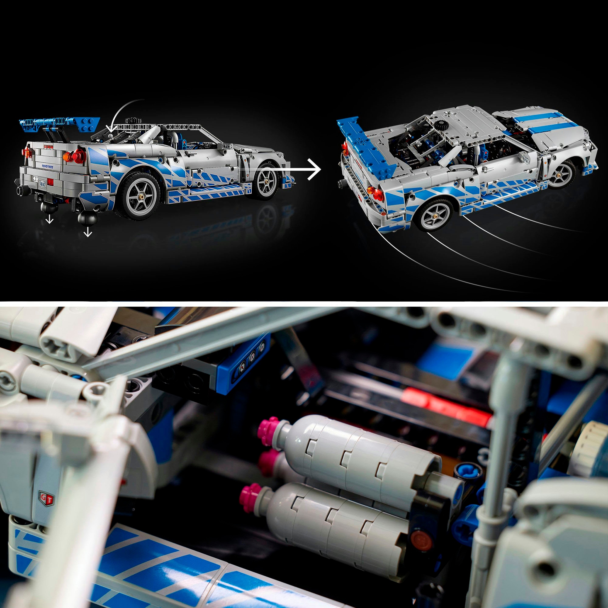 LEGO® Konstruktionsspielsteine »2 Fast 2 Furious Nissan Skyline GT-R (R34) Flitzer (42210)«, (1410 St.), LEGO Technic; Made in Europe