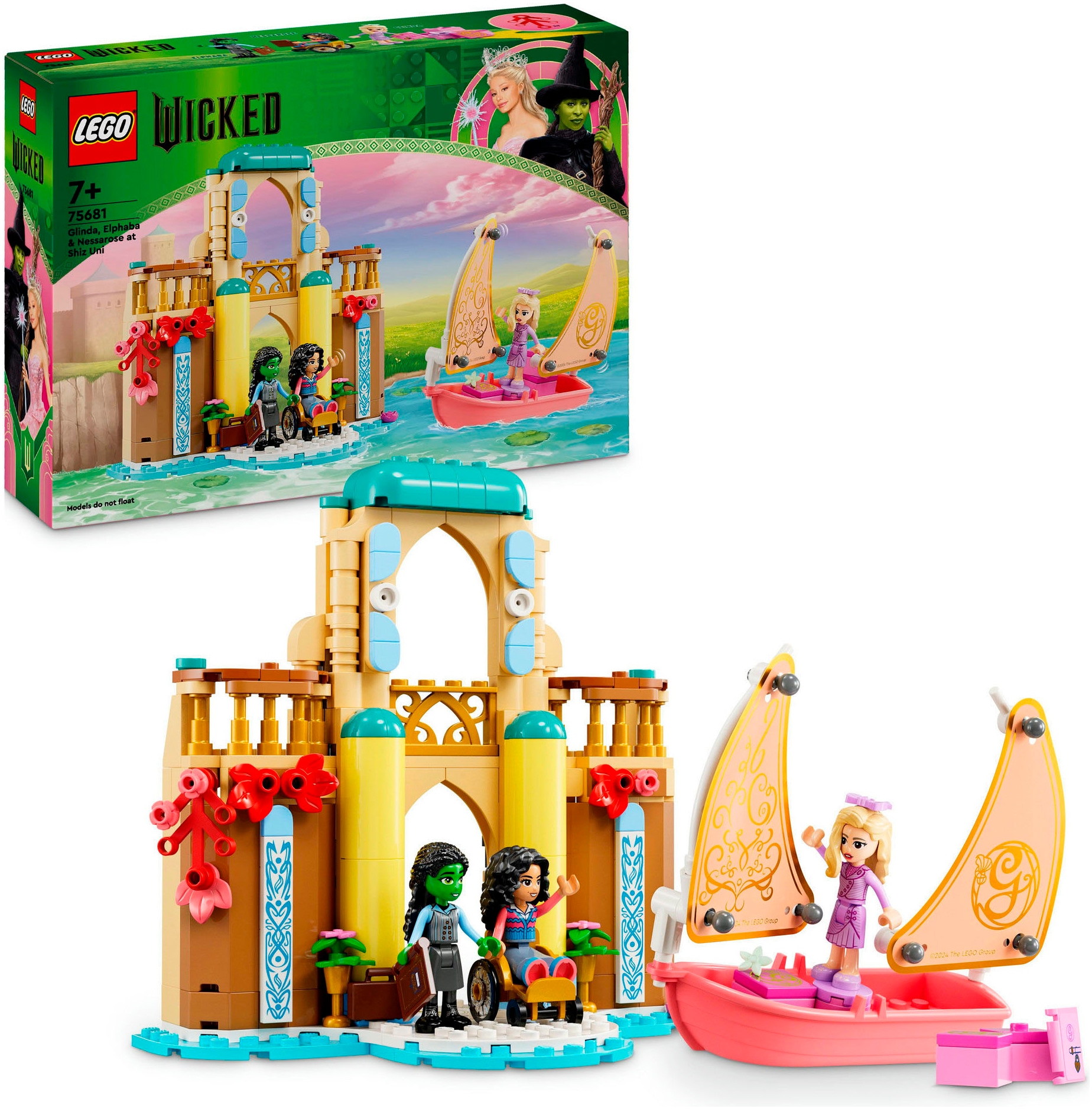 LEGO® Konstruktionsspielsteine »Glinda, Elphaba und Nessarose an der Universität Shiz (75681)«, (304 St.), LEGO Wicked; Made in Europe