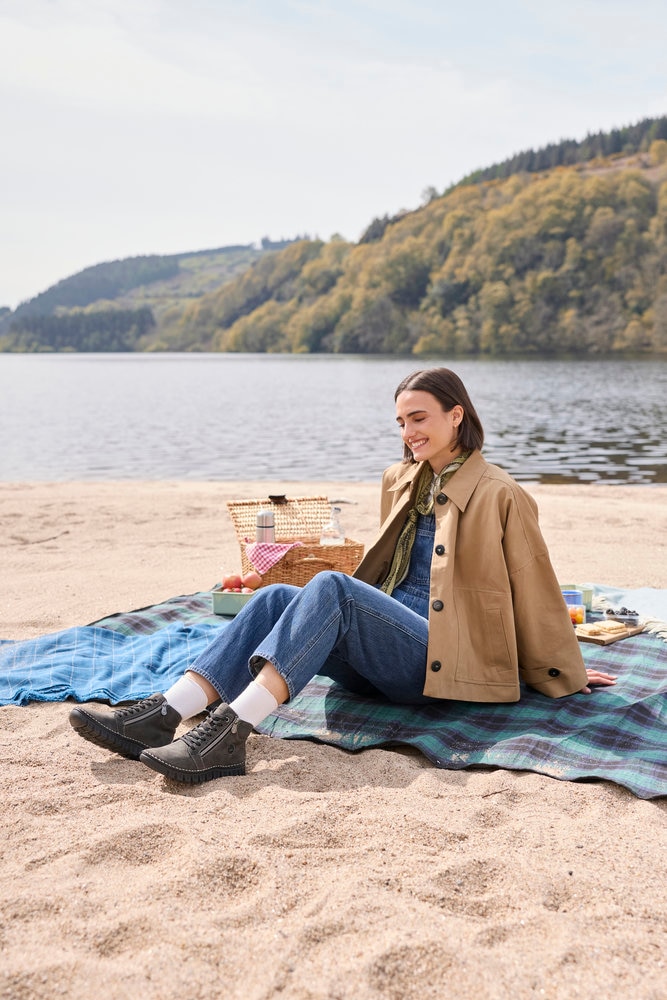 Rieker Schnürboots  Casual-Boots, Stiefelette mit beidseitigen Reißverschlüssen