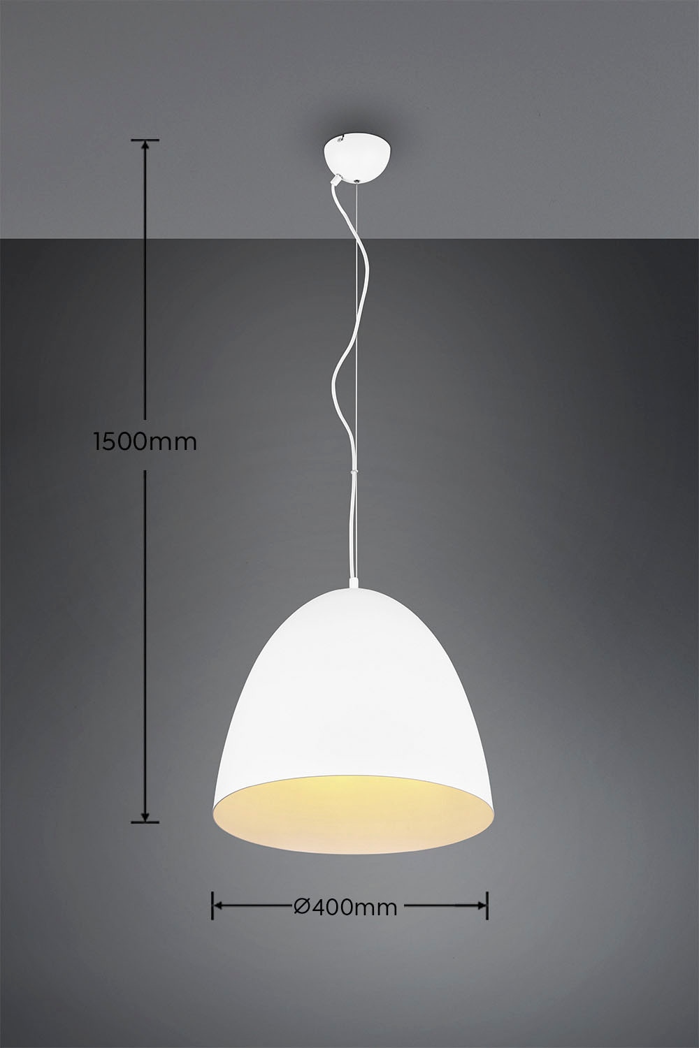 TRIO Leuchten Pendelleuchte »Tilda«, 1 flammig, Leuchtmittel E27 | ohne Leuchtmittel, elegante Hängelampe, max 150cm höhenverstellbar, exkl 1xE27 max 40W